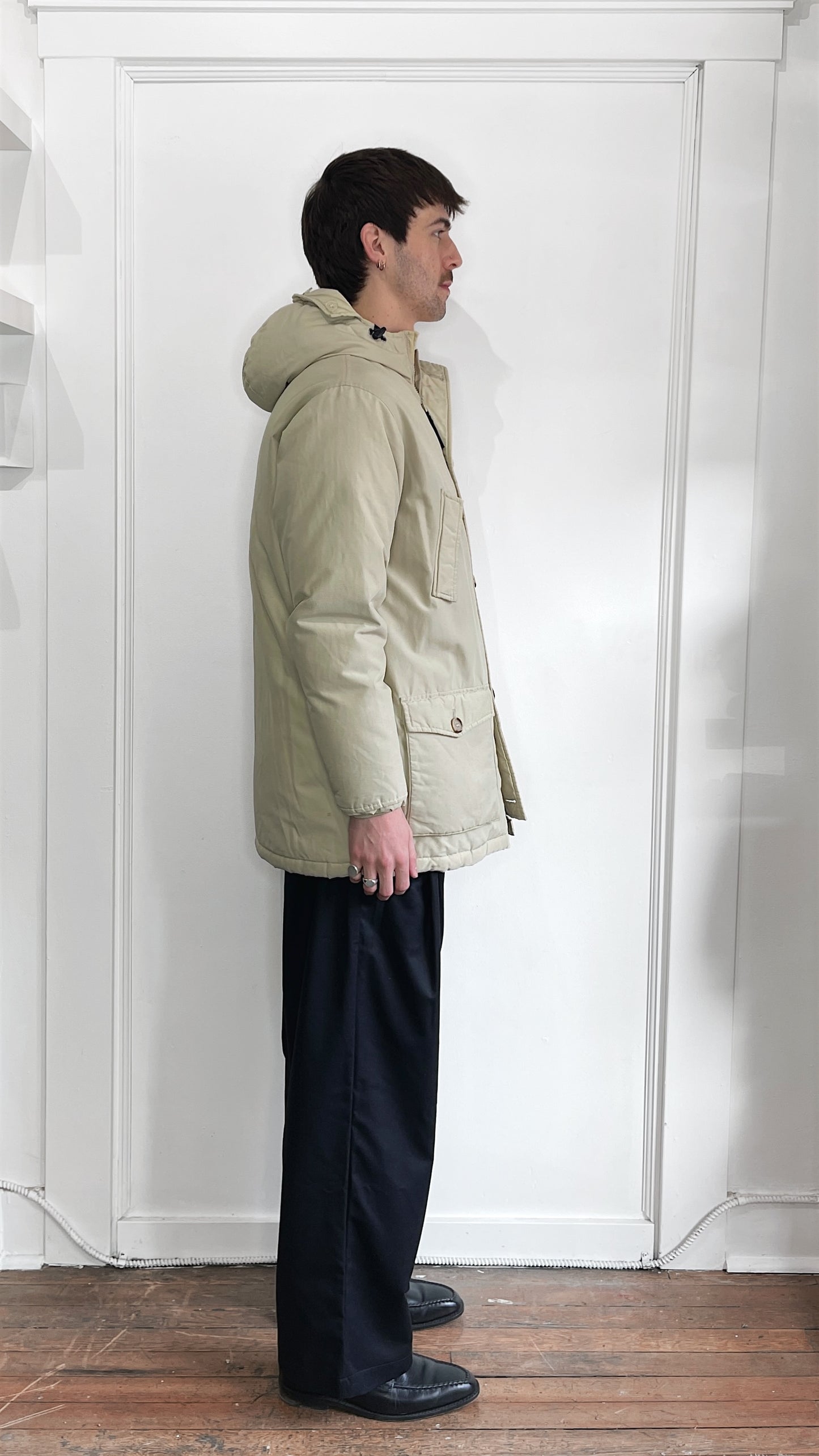 Woolrich Vintage Down-filled Parka Jacket Beige Medium