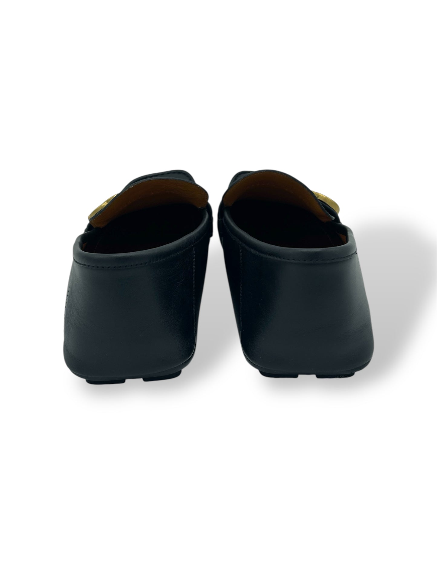Gucci Black Leather GG Logo Driving Loafers 8.5 M / 10 W
