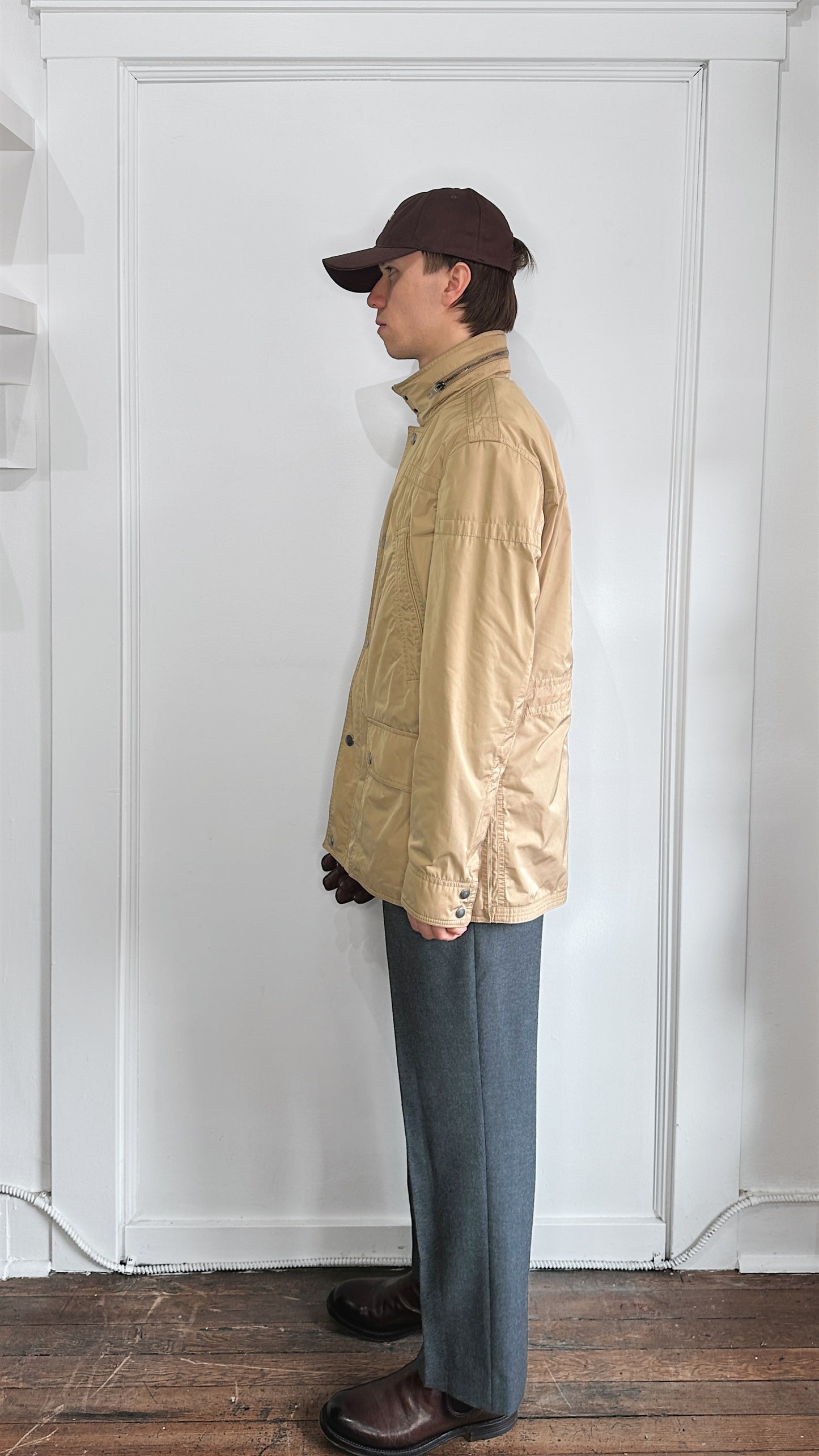 Coach Tan Hooded Raincoat Small