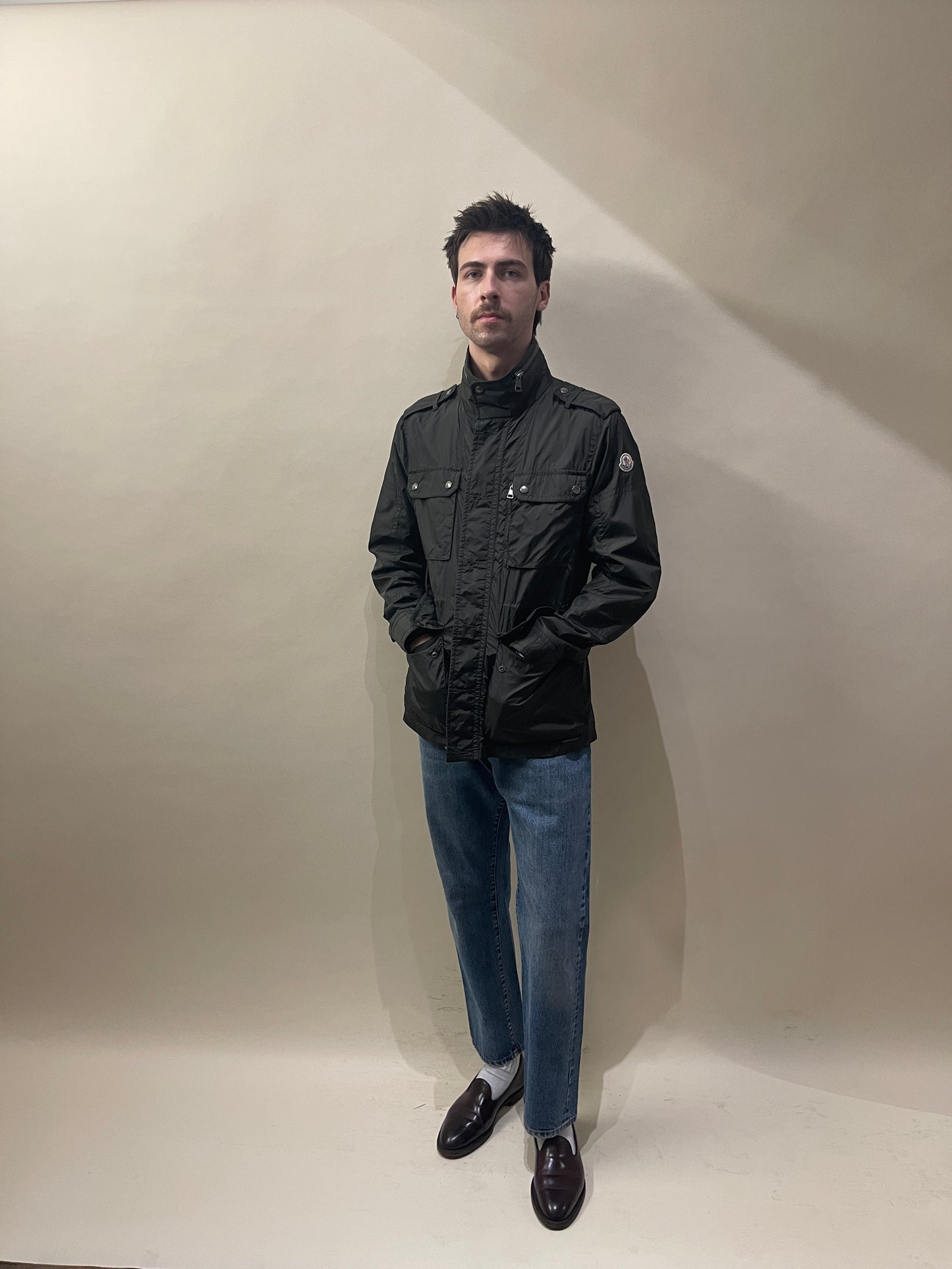 Moncler Dark Green Nylon Cristian Field Jacket 3 Large - L
