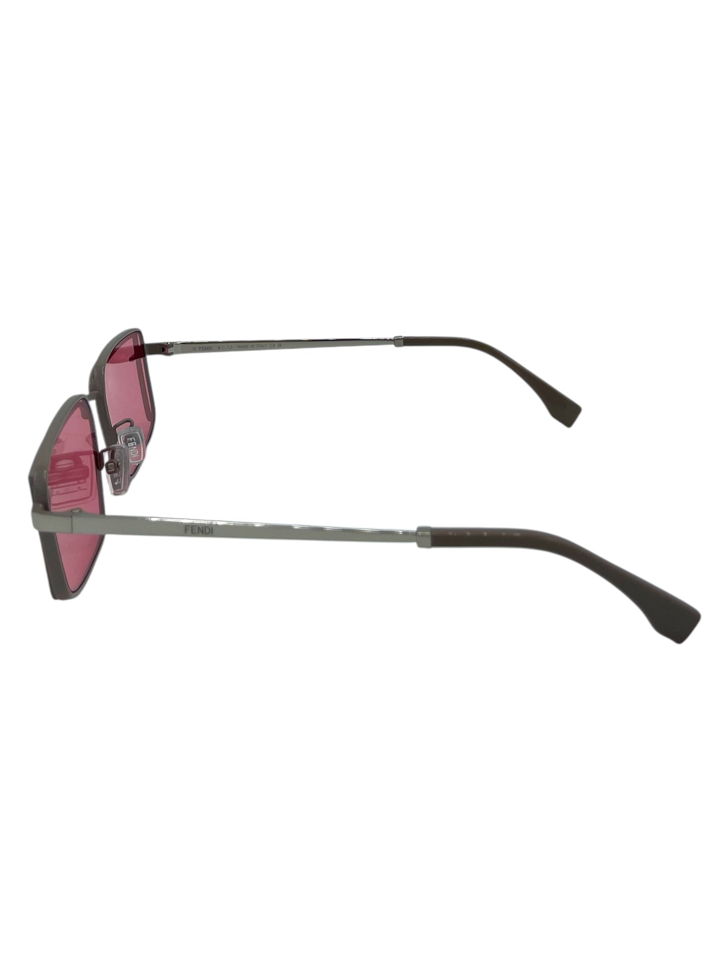 Fendi Pink & Taupe Square Metal Sunglasses