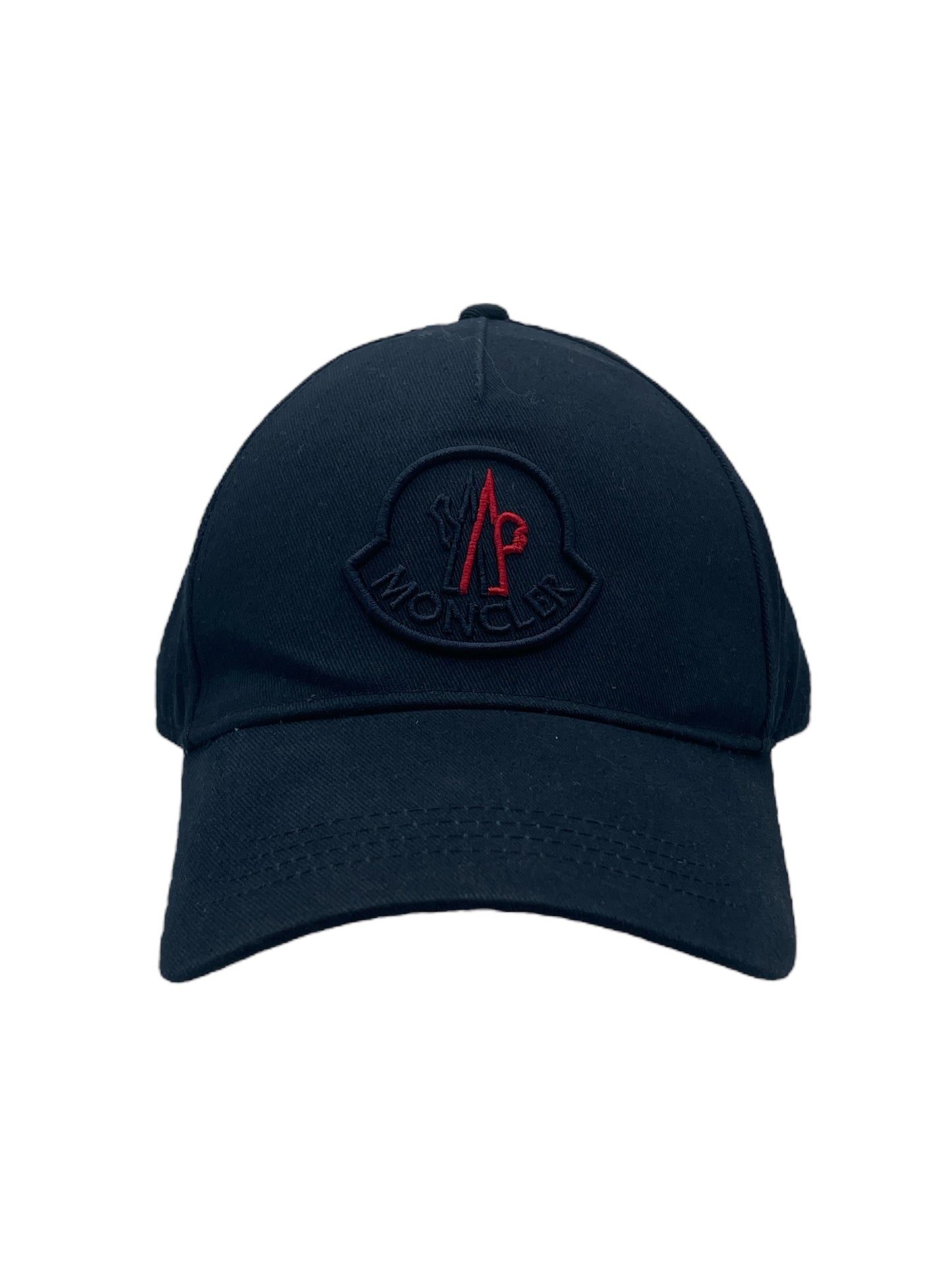 Moncler Navy Blue Cotton Tonal Logo Baseball Cap