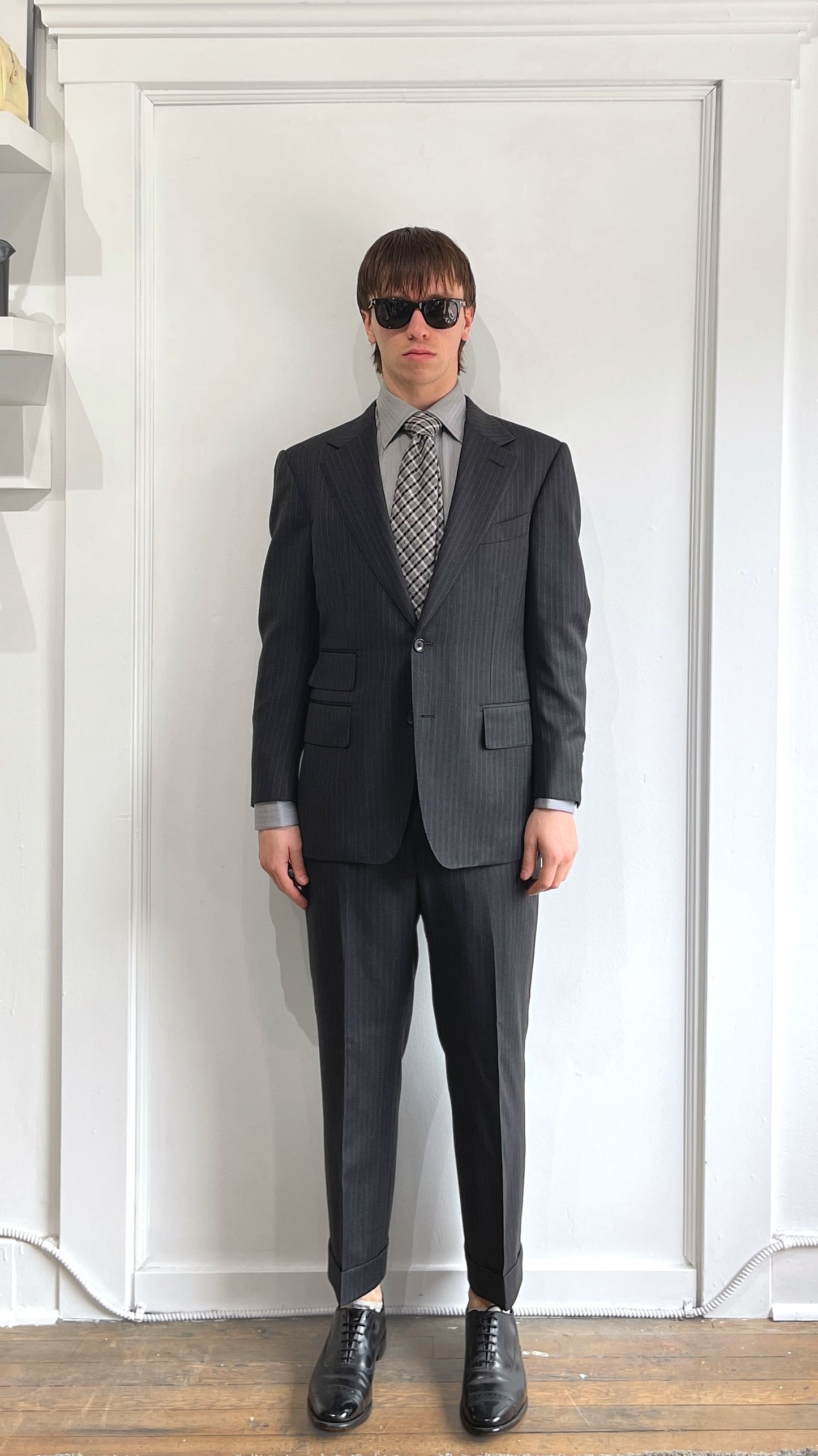 Tom Ford Charcoal Tonal Striped Suit 38S