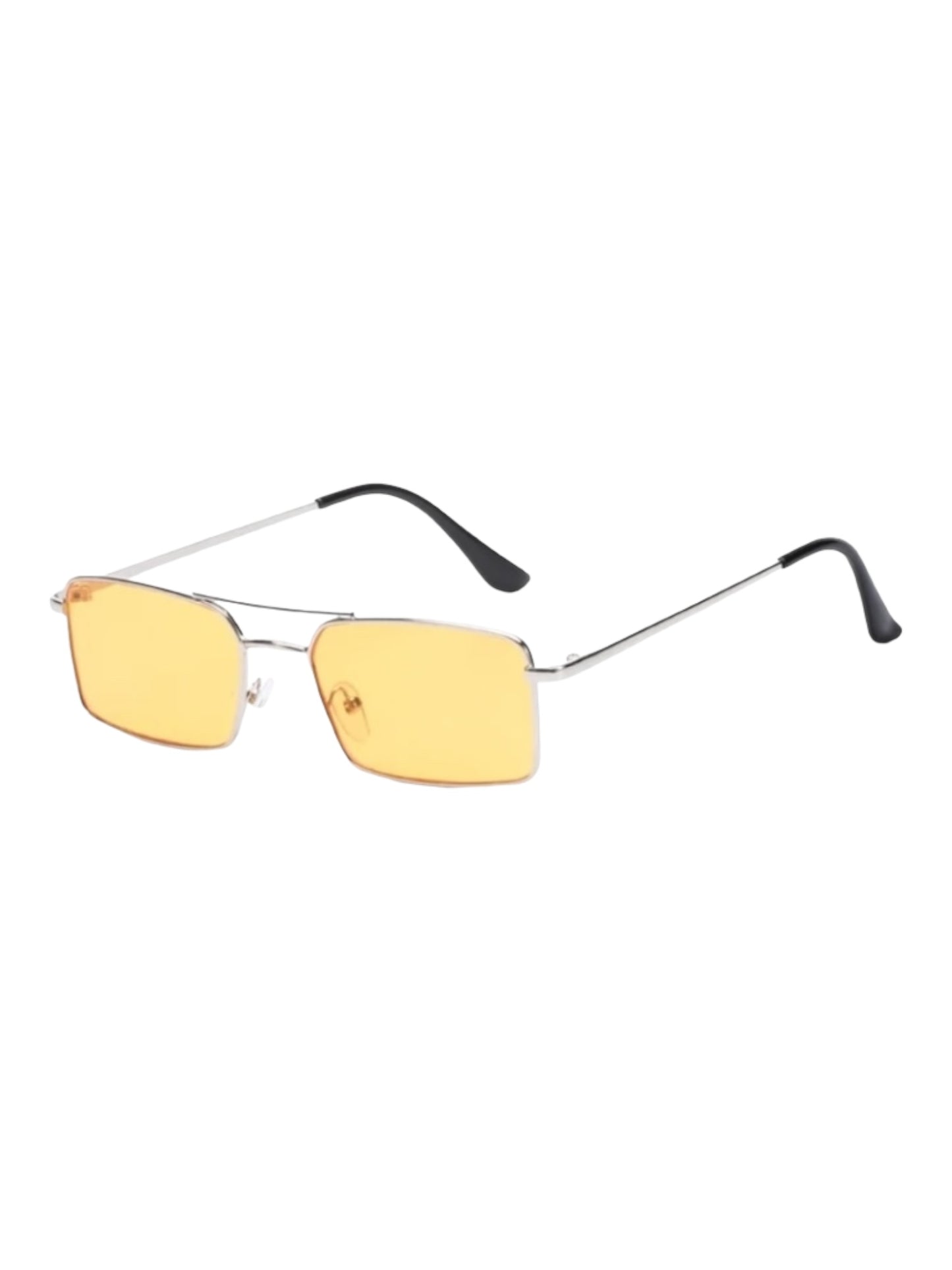 Rectangle Metal Frame Aviator Style Everyday Sunglasses