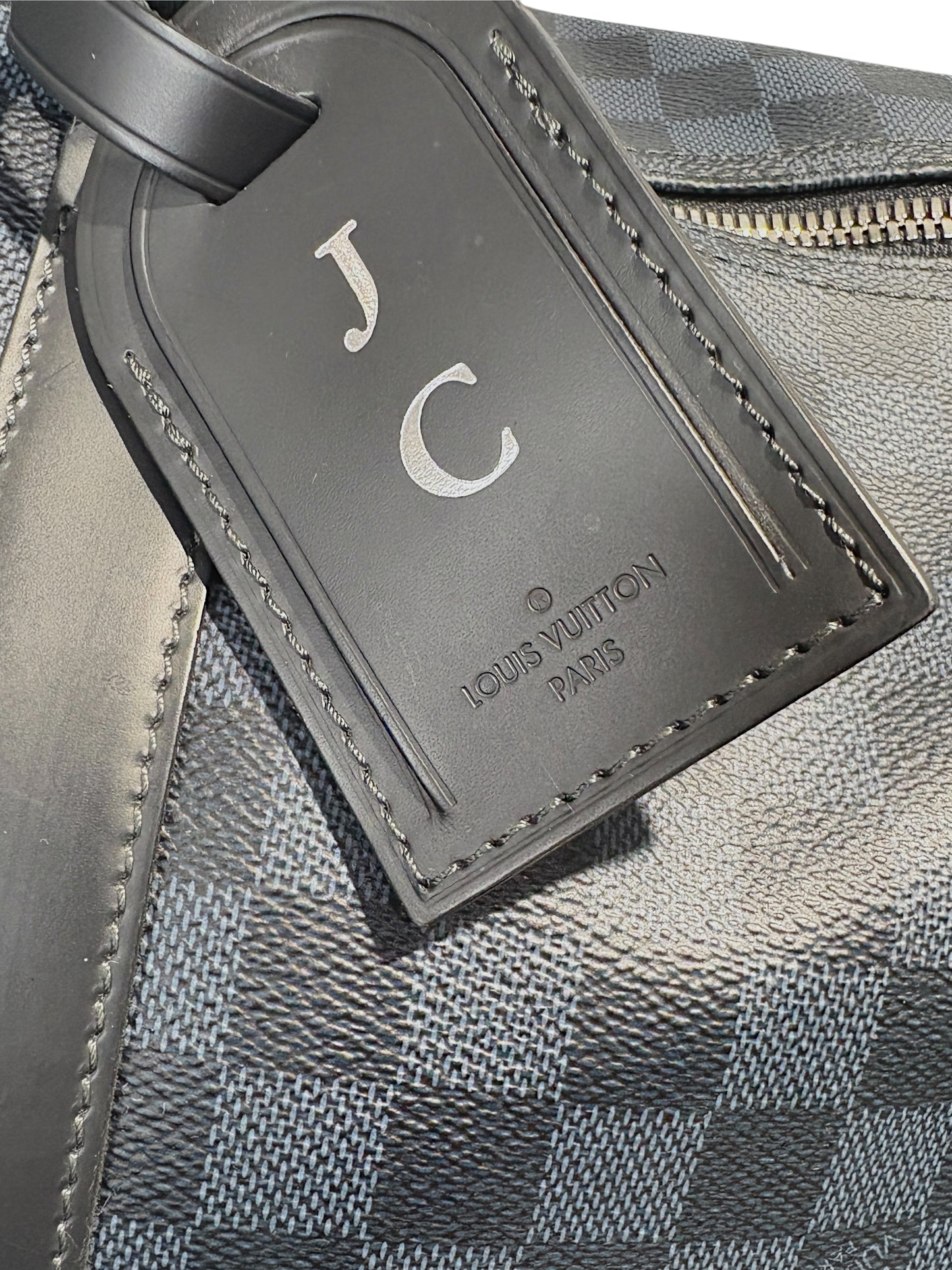 Louis Vuitton Navy & Black Coated Canvas Damier Keepall Bandoulière 55