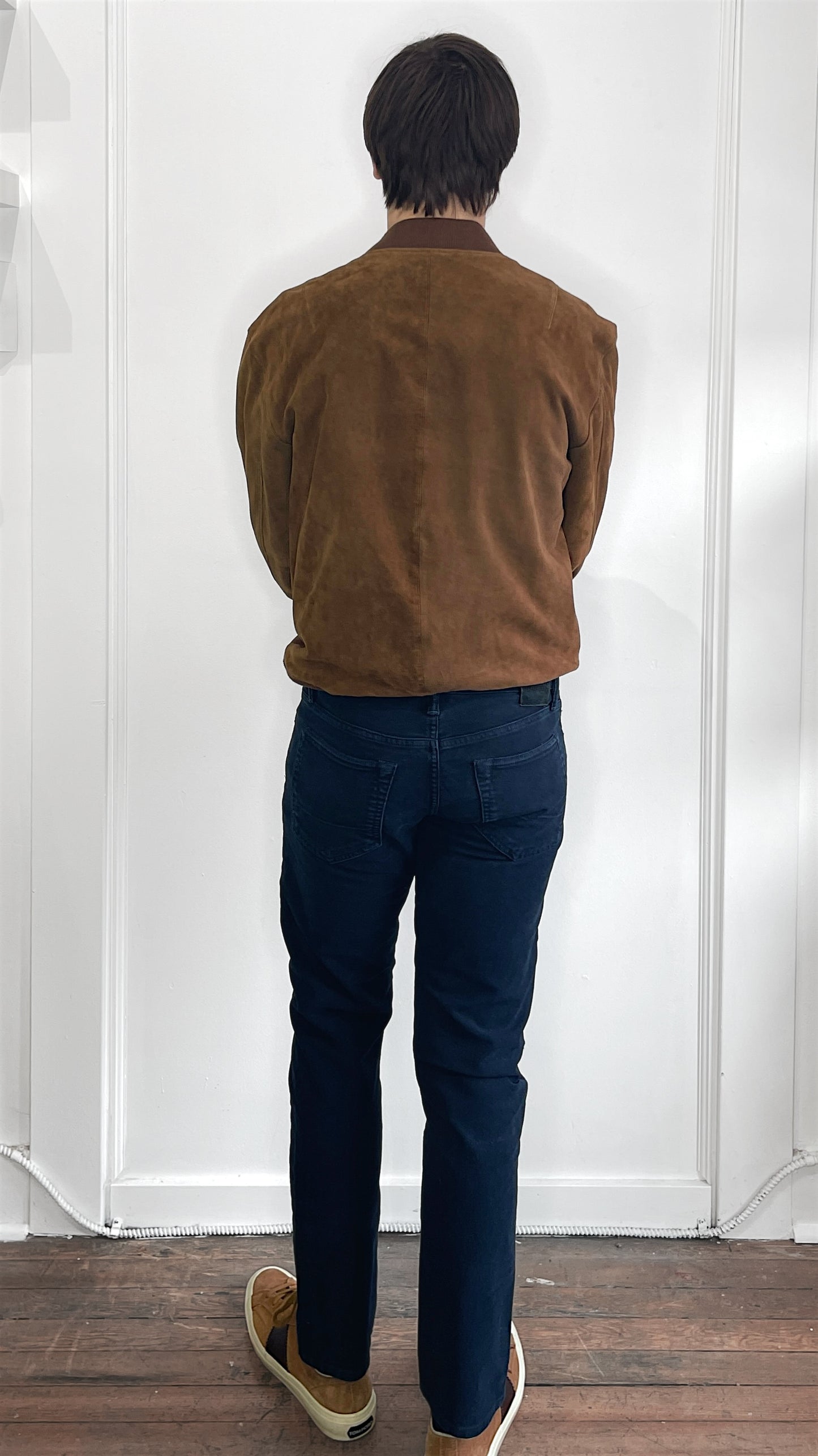 Tom Ford Navy Blue Moleskin Slim Fit 5 Pocket Pants 31