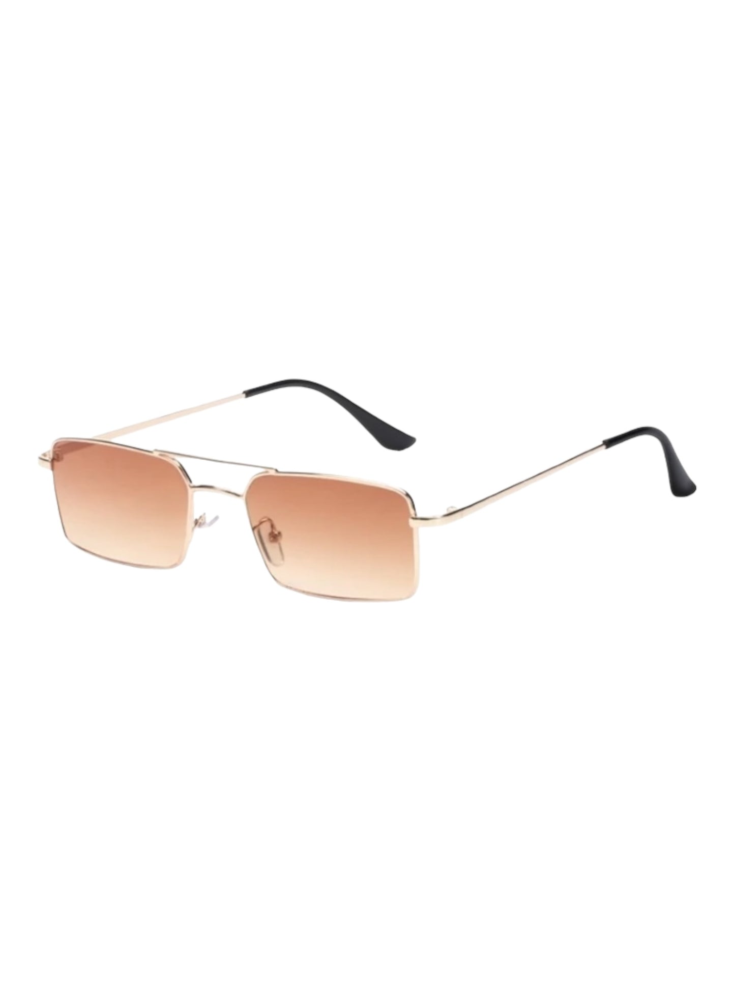 Rectangle Metal Frame Aviator Style Everyday Sunglasses