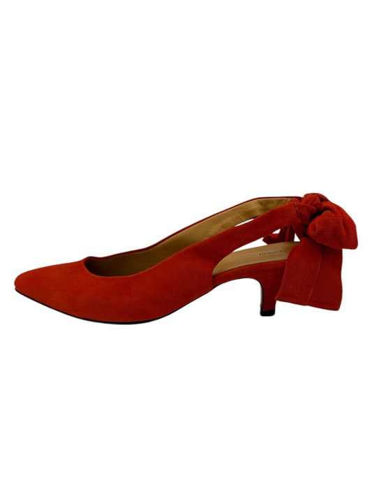 Ganni Red Suede Bow Strap Pumps 6.5 M / 8 W