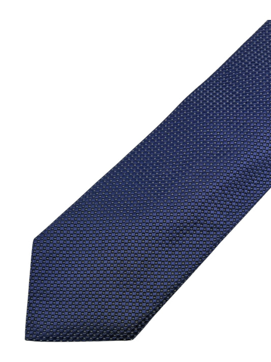 Canali Navy Blue Birdseye Pattern Silk Tie