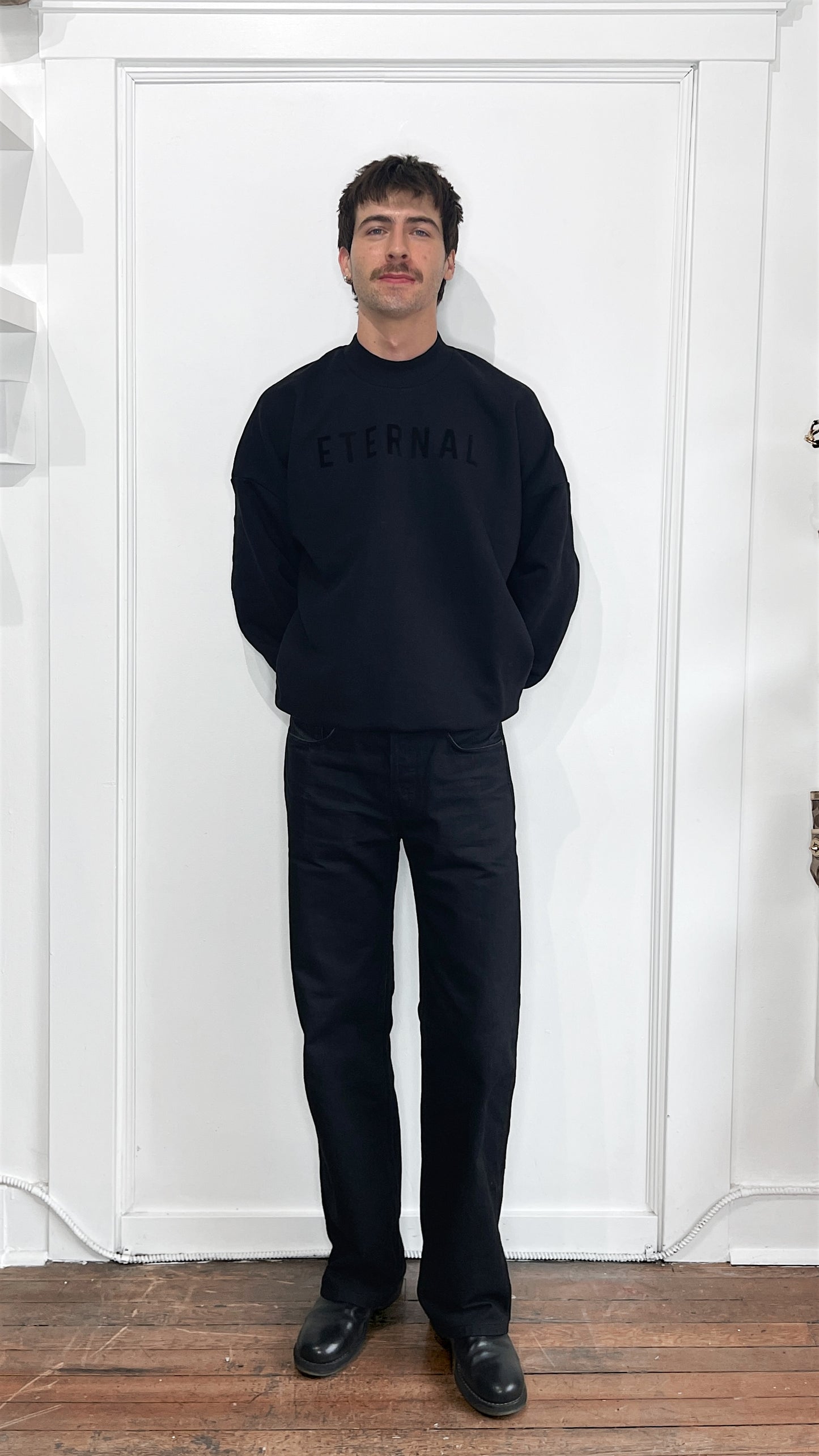 Fear Of God Black 'Eternal' Oversized Crewneck Sweater Small