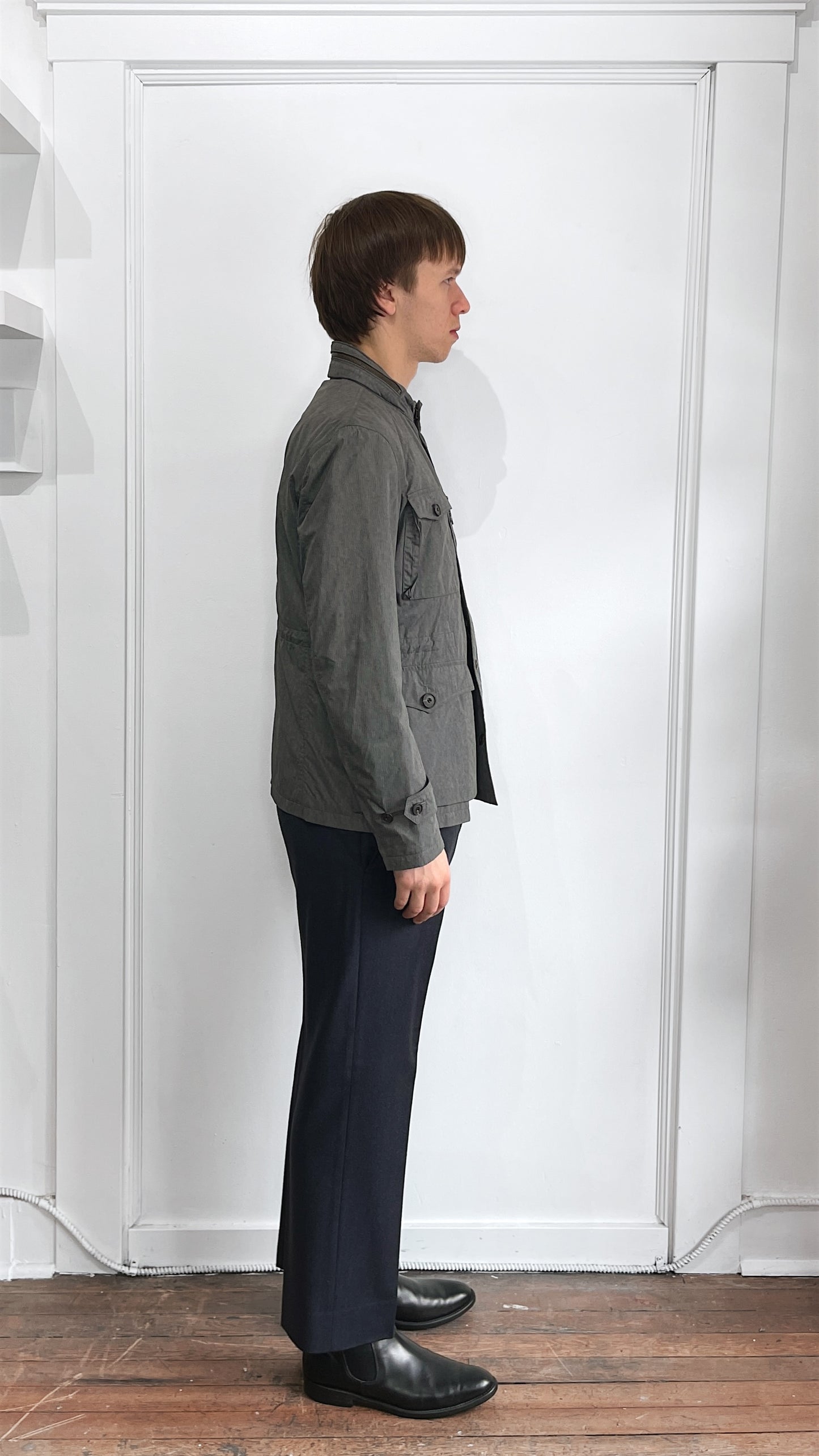 Mason's Sage Green Linen Cotton Field Jacket 38