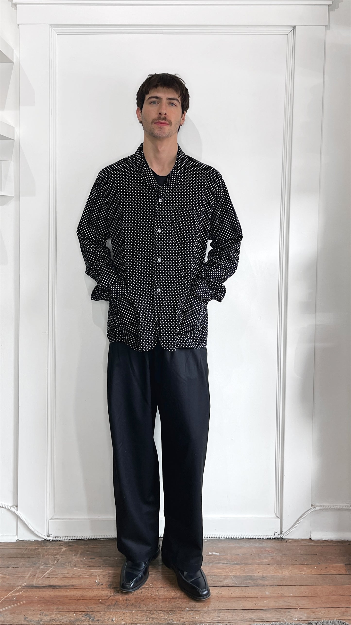 Rough & Tumble Black & White Polka Dot Lightweight Camp Chore Overshirt Extra Large