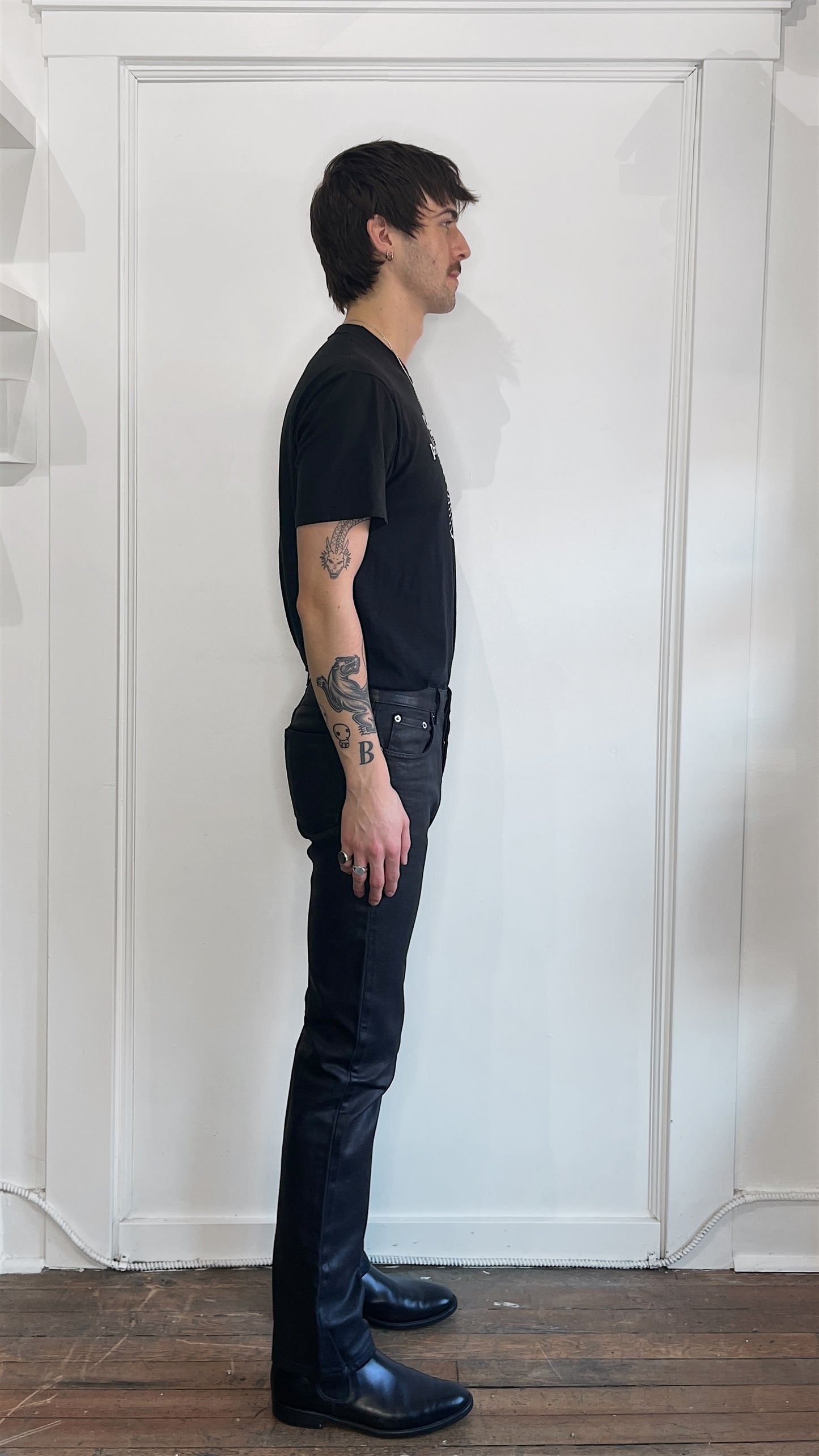 Helmut Lang Black Waxed Italian Fit Denim 29