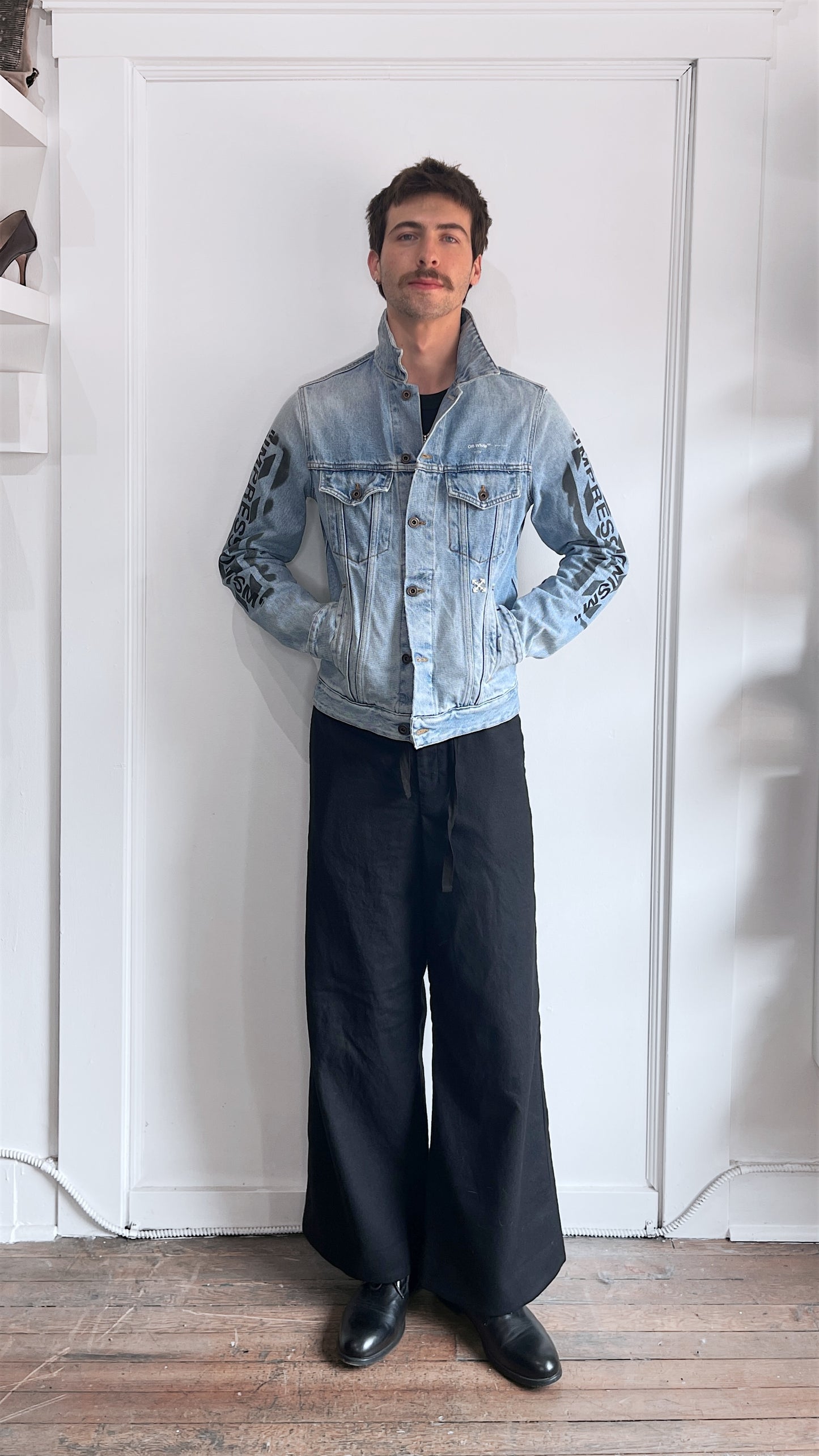 Off-White Light Blue 'Impressionism' Slim Denim Jacket Medium