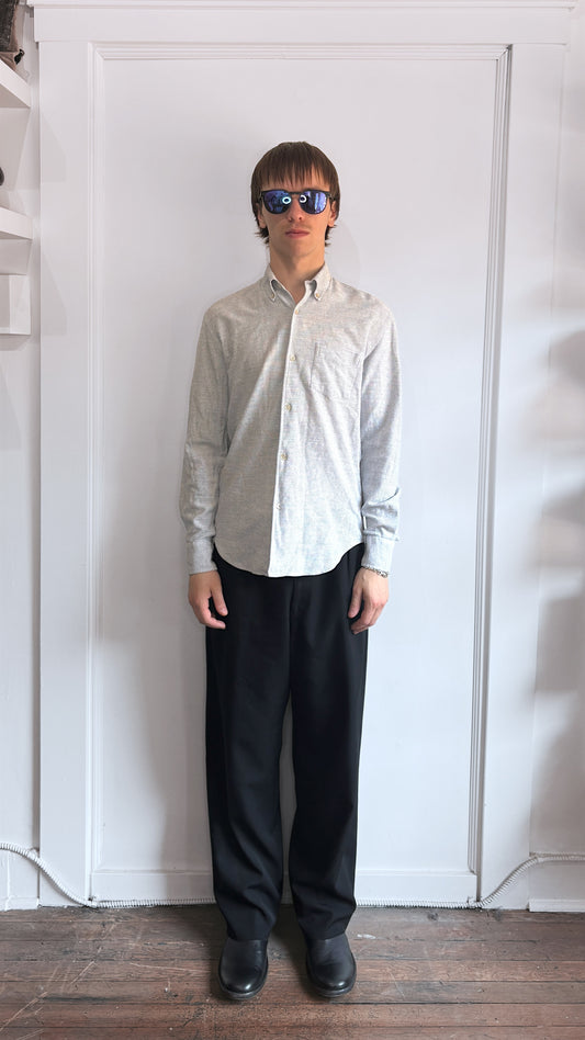 Our Legacy White Textured Cotton LS Button Up Shirt 38