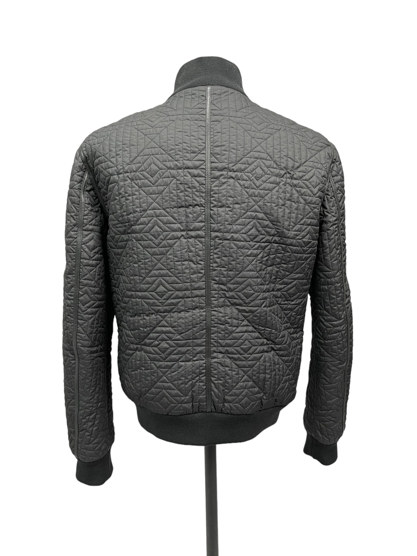 Versace Black Quilted Bomber Jacket Medium