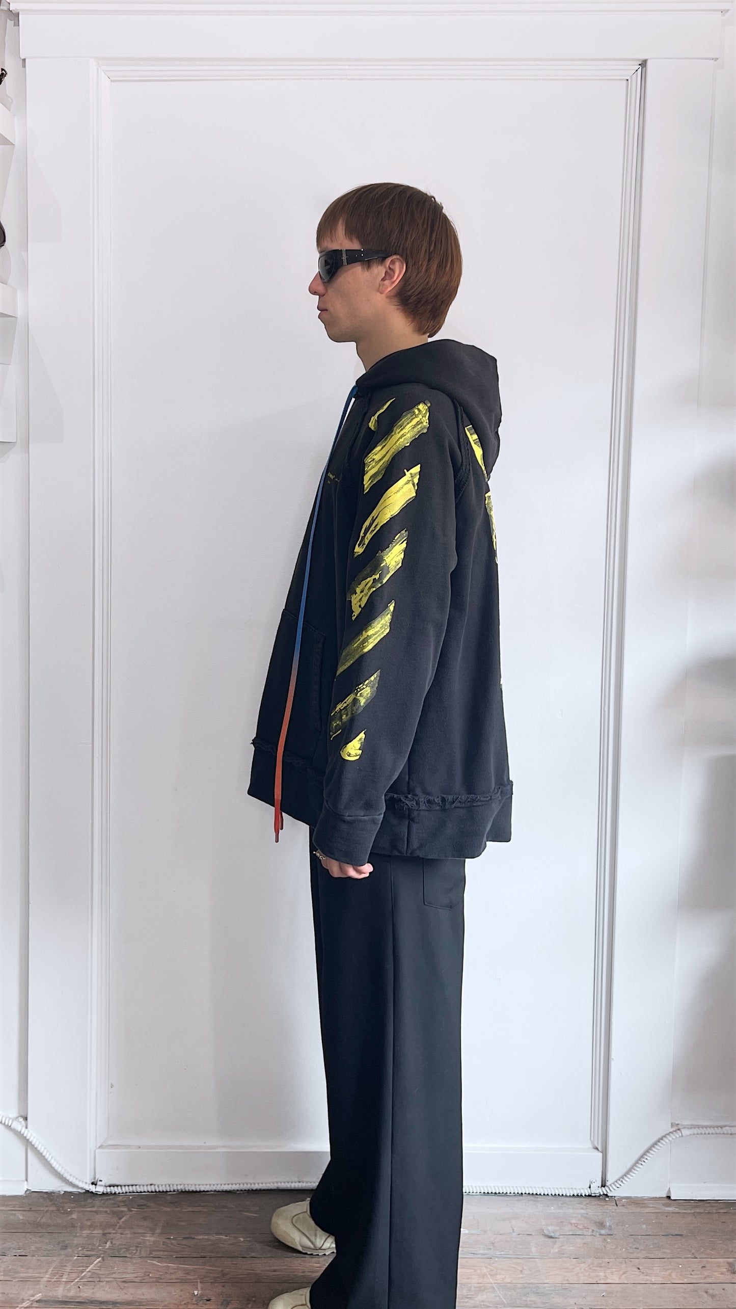 Off-White Black & Yellow 2019 Arrows Hoodie Small