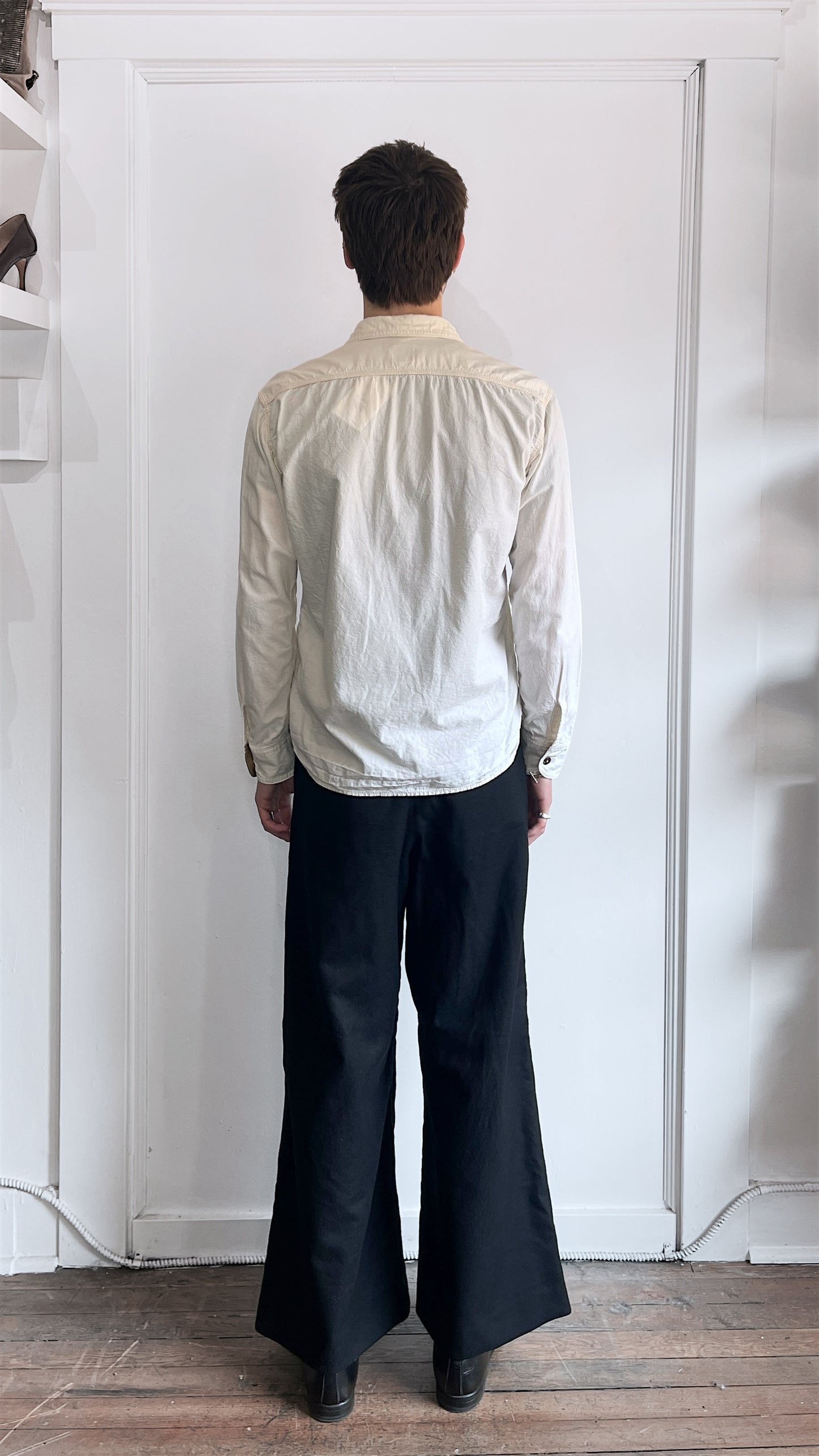 Momotaro Cream Double Pocket LS Button Up Shirt 42