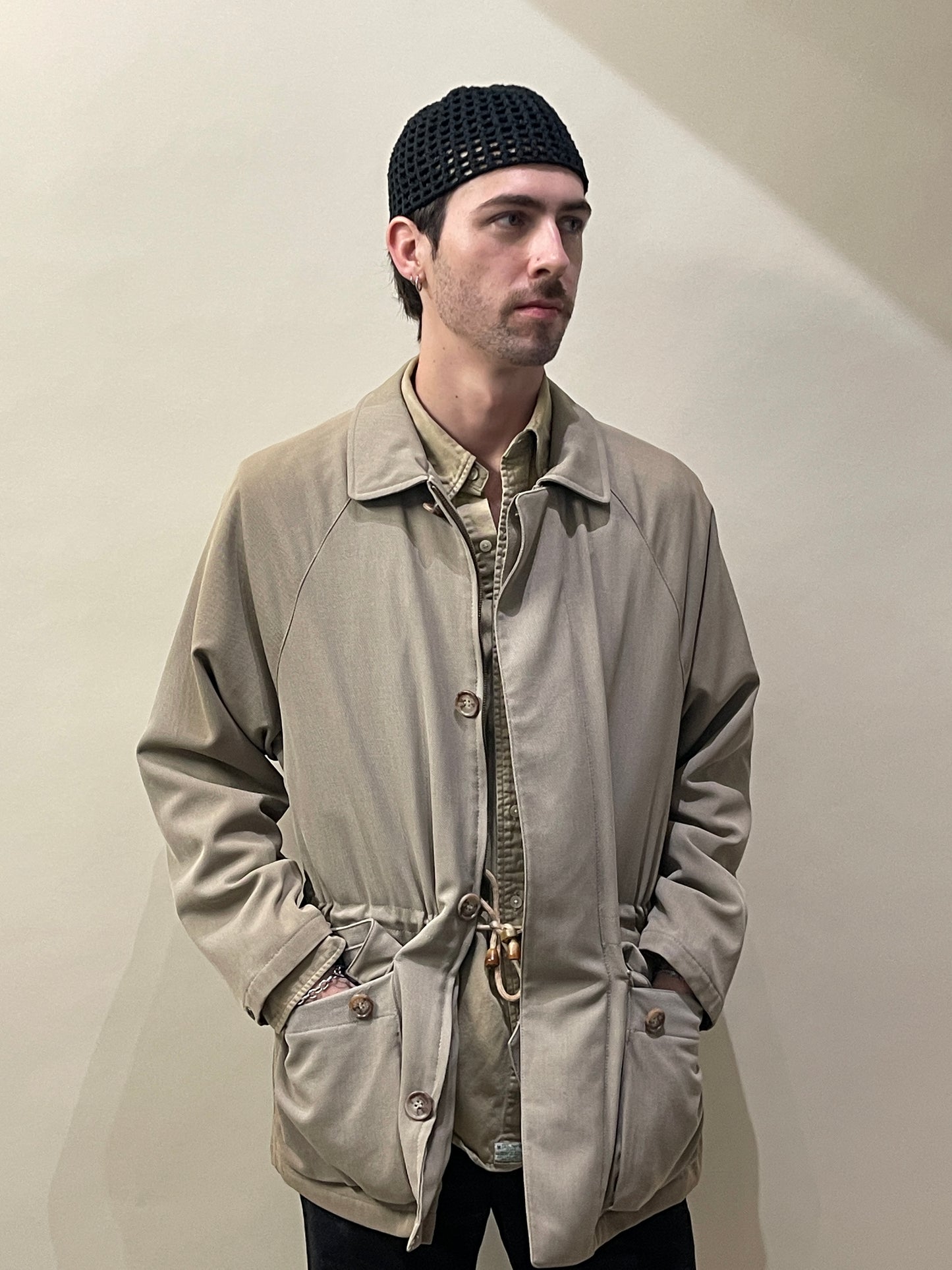 Loro Piana Tan Wool Cotton Storm System Short Coat Small - S