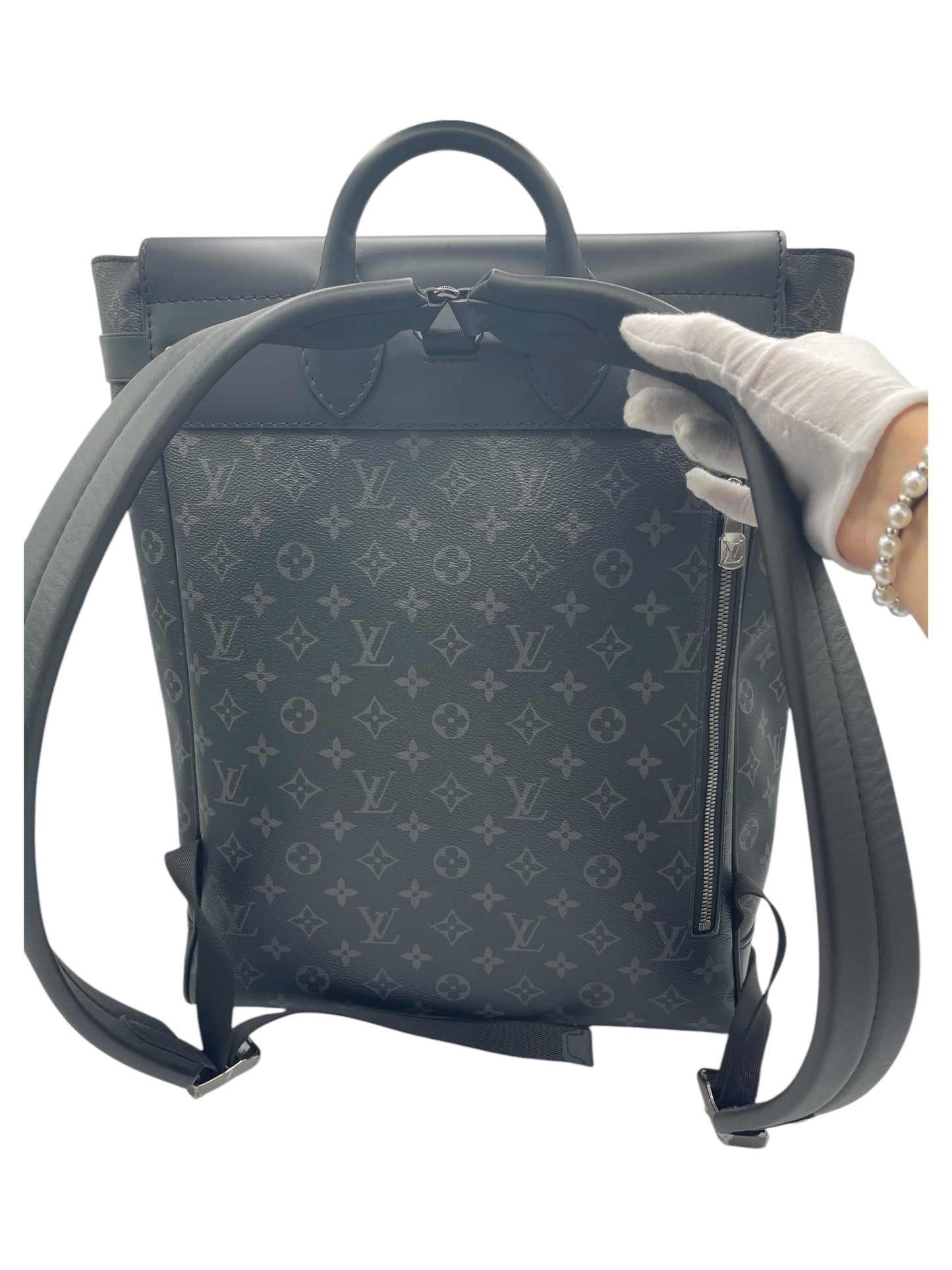 Louis Vuitton Black Coated Canvas Monogram Eclipse Steamer Backpack