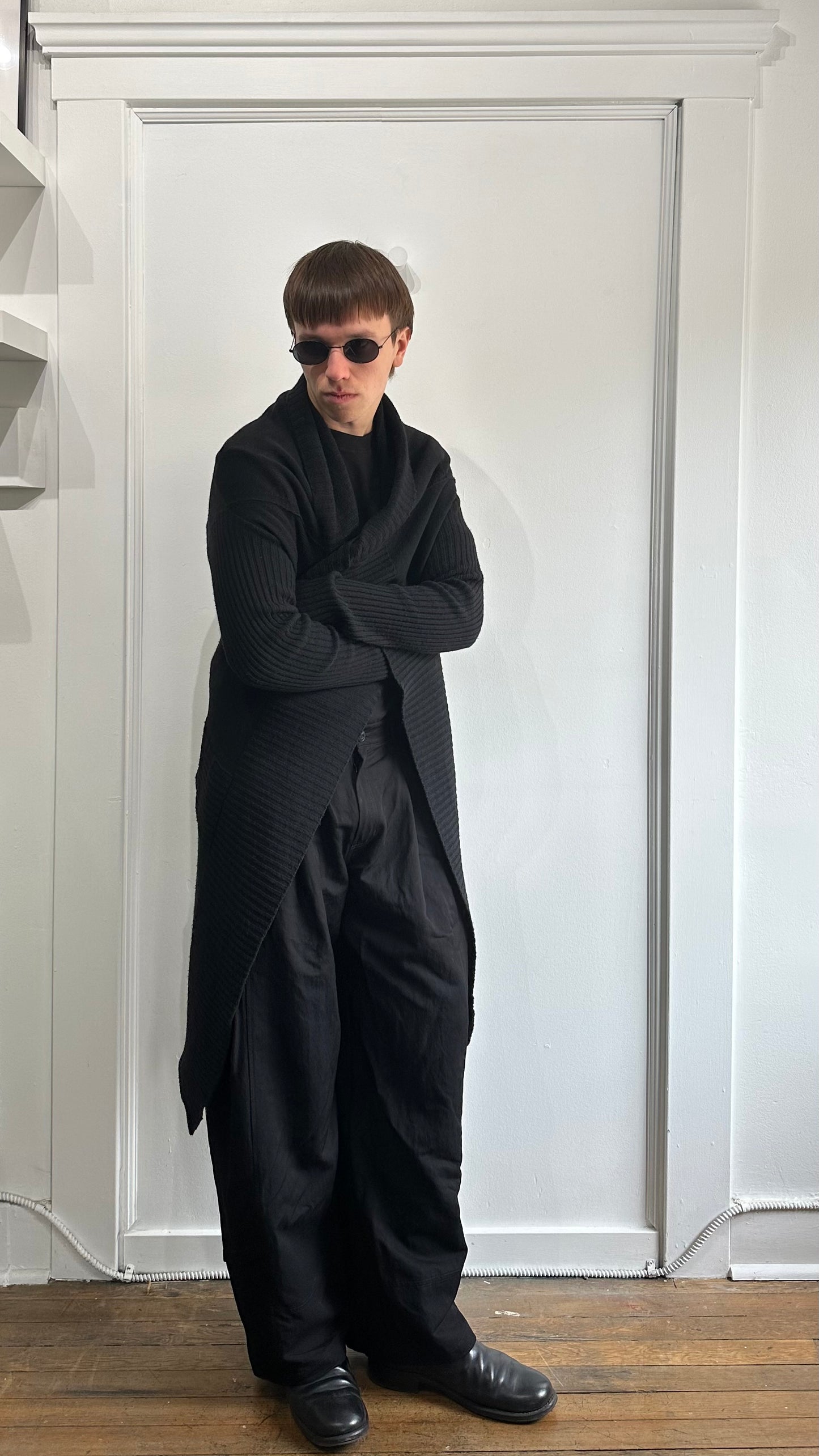 Rick Owens Black 'MOOG' AW05 Long Cardigan Small - S