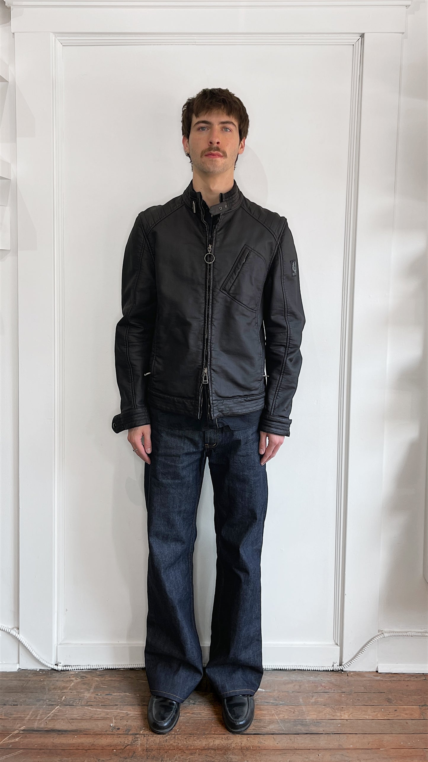Belstaff Black Waxed Cotton Moto Jacket 40