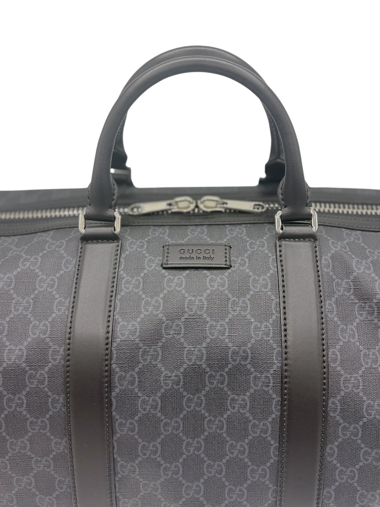 Gucci Charcoal & Black GG Large Duffle Bag
