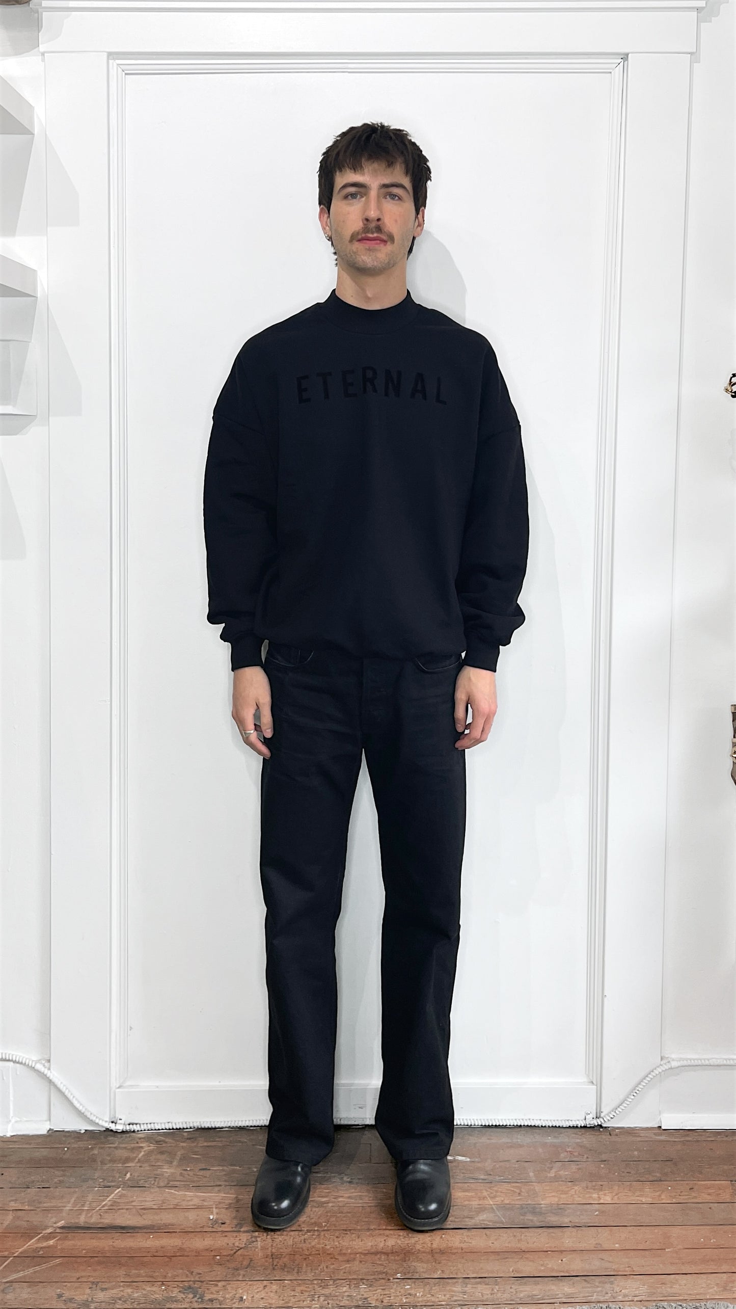 Fear Of God Black 'Eternal' Oversized Crewneck Sweater Small