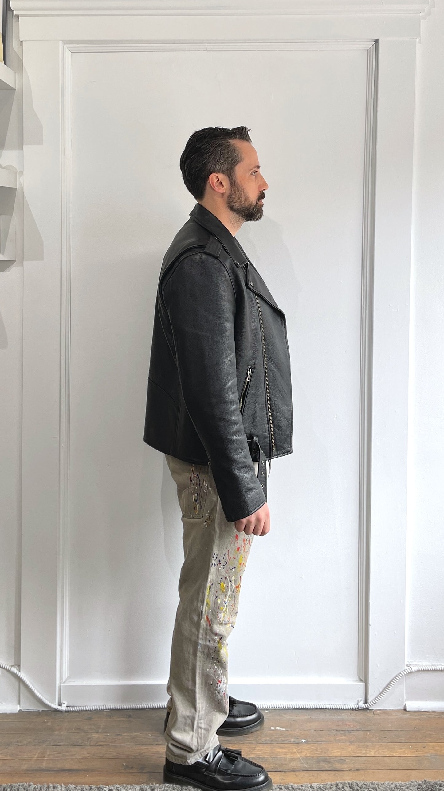 NEUW Black Quilted Leather Biker Jacket Extra Large - XL