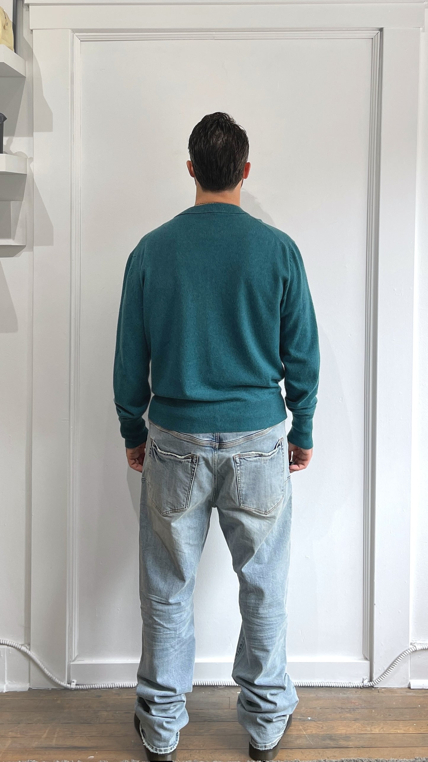 Purple Light Wash Slim Tapered Jeans 38