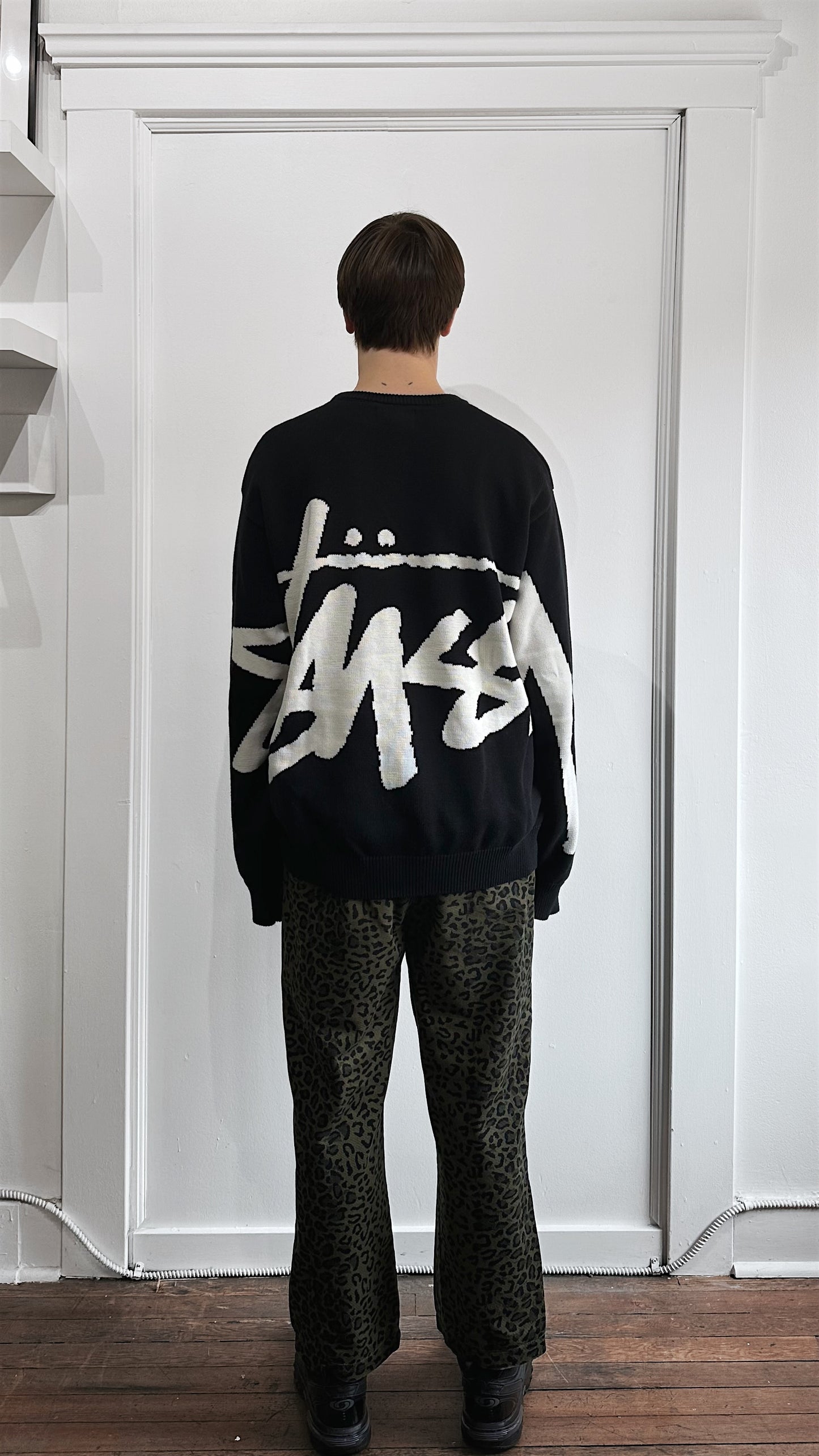 Stussy Green Leopard Print Beach Pants Medium
