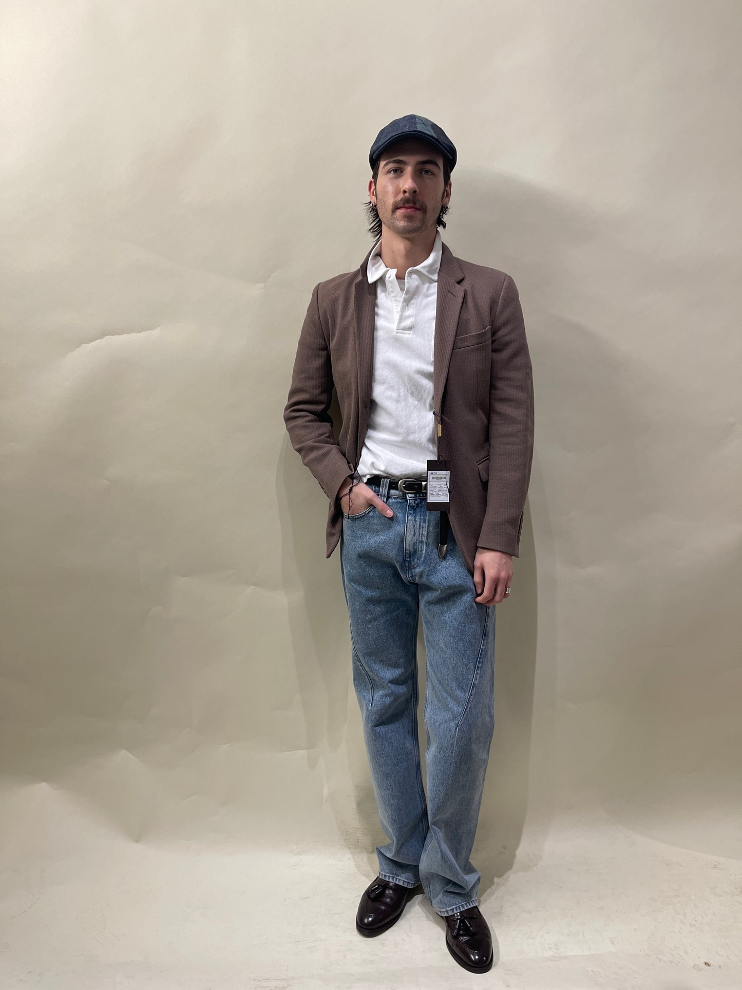 Gucci Taupe Knit Cotton Unlined Sport Coat 36R