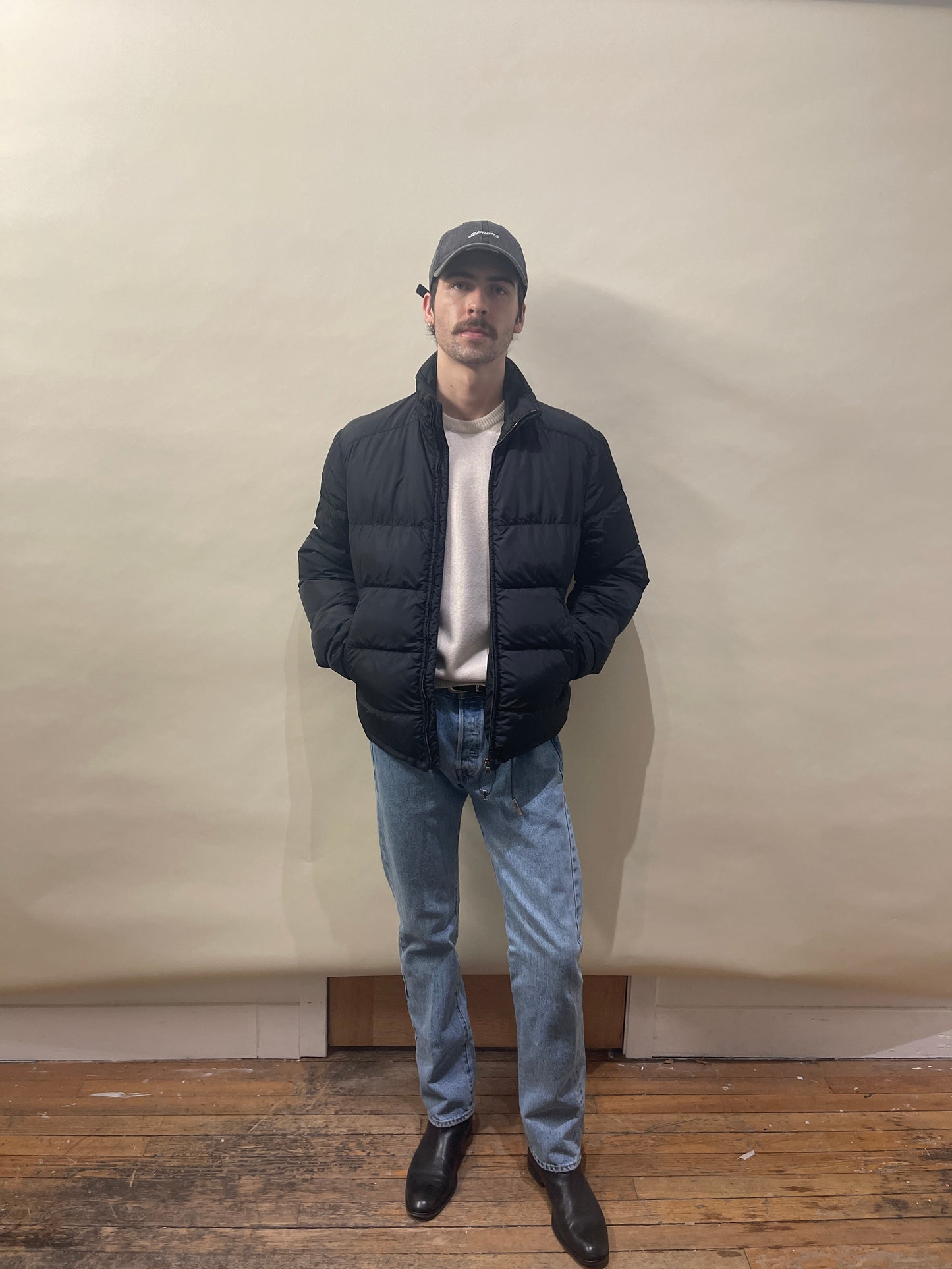 Prada Black Down Filled Short Puffer Jacket Large - L