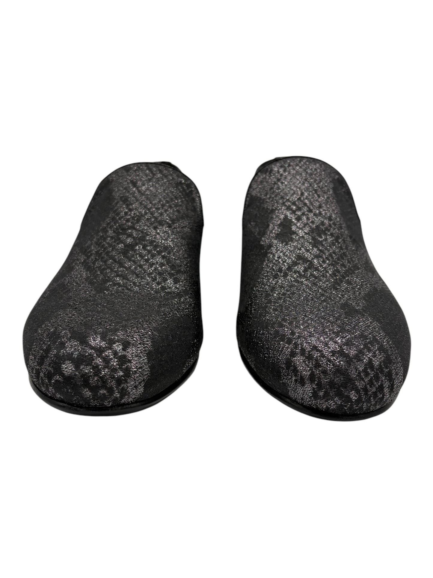 Jimmy Choo Charcoal Grey Glitter Snake Print Loafers 11 M / 12.5 W