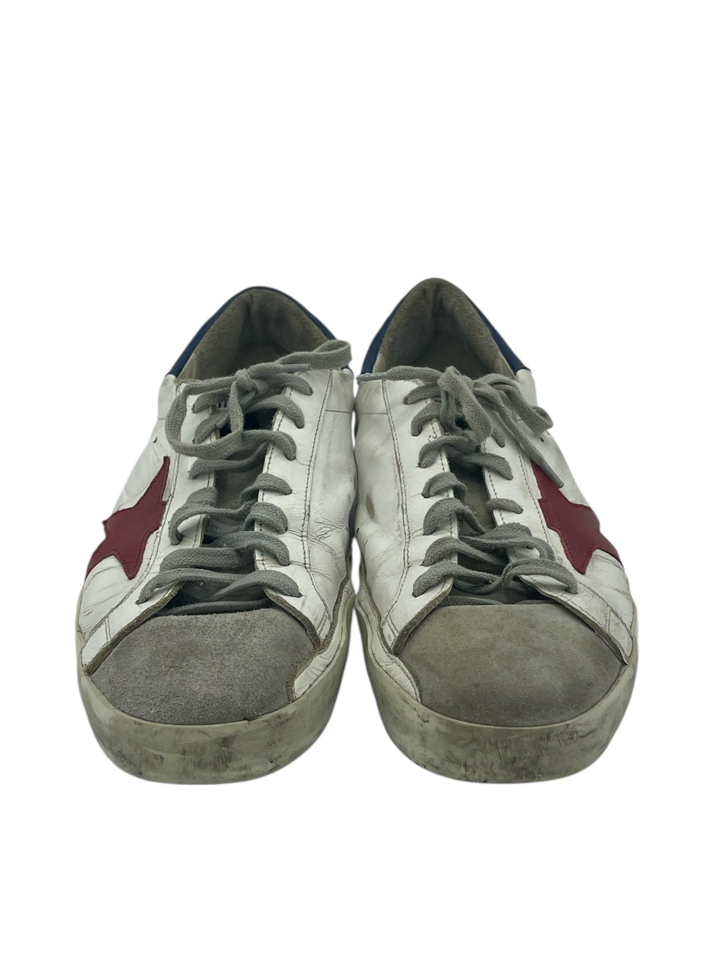 Golden Goose White & Red Leather Super-Star Sneakers 10 M / 11.5 W