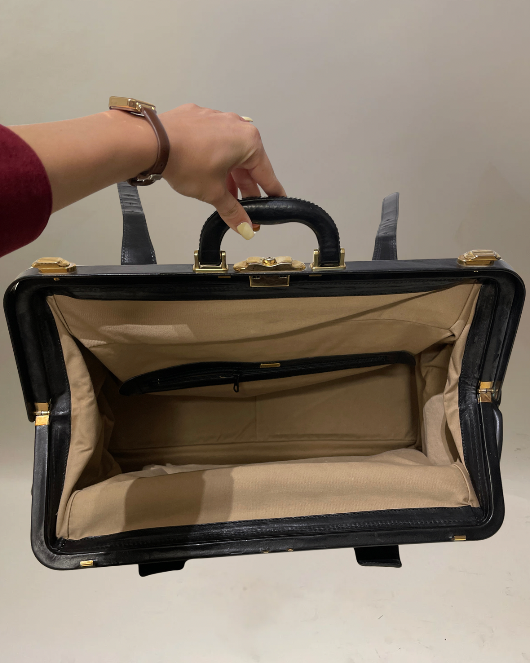 Bally Black Leather Large Doctor's Bag