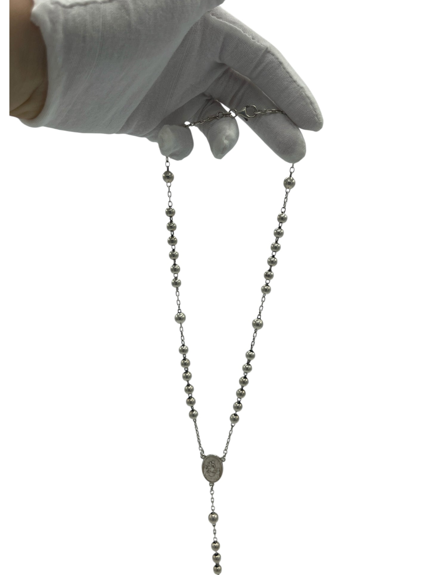 Dolce & Gabbana Silver Tone Brass Rosary Necklace