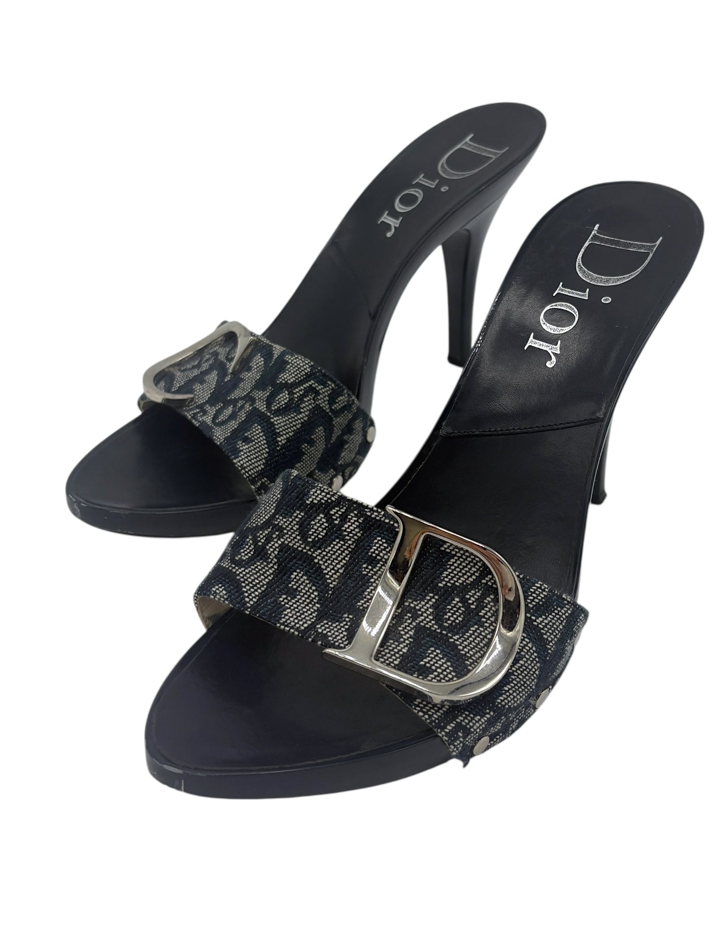 Christian Dior Navy Blue Monogram CD Buckle Pumps EU 39