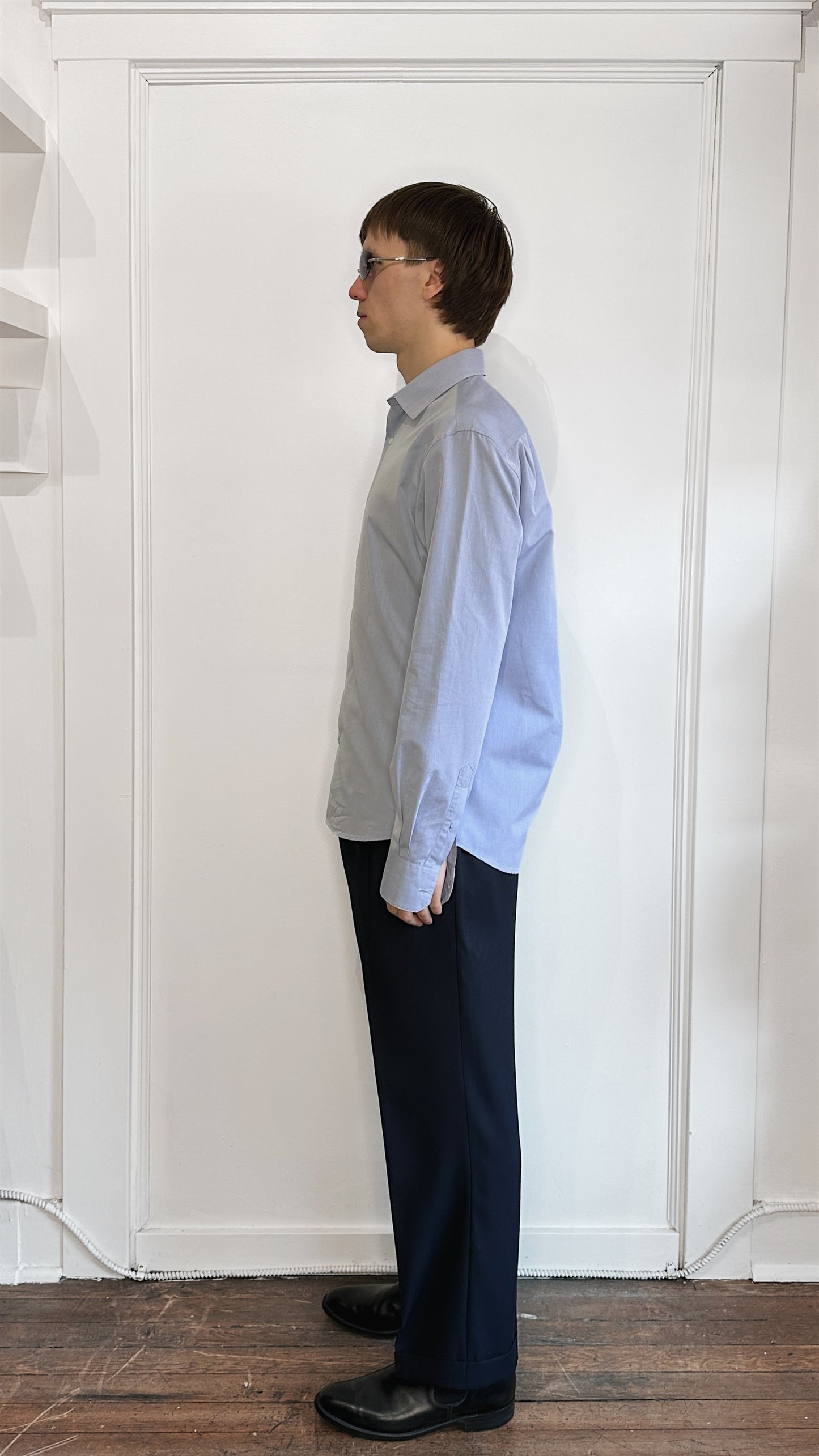 Sunspel Light Blue Cotton Button Up Shirt Medium
