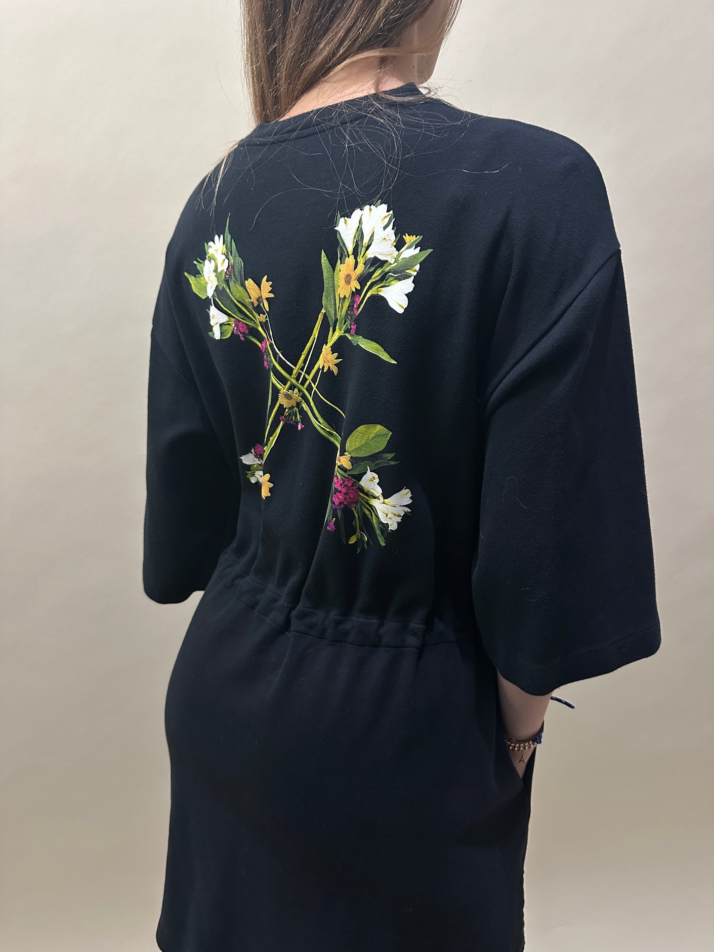 Off-White Black Flock Arrow Coulisse Dress 44