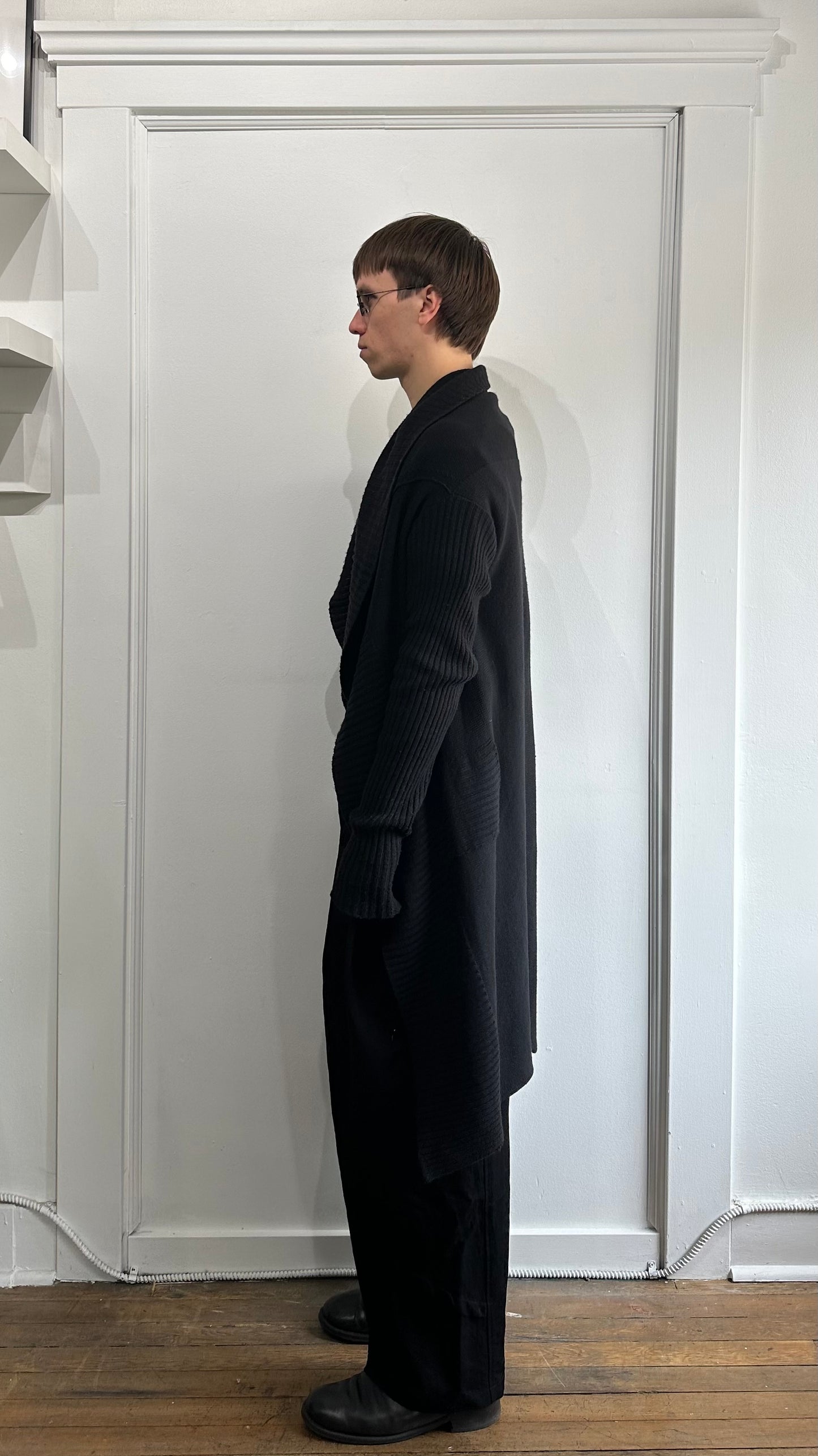 Rick Owens Black 'MOOG' AW05 Long Cardigan Small - S