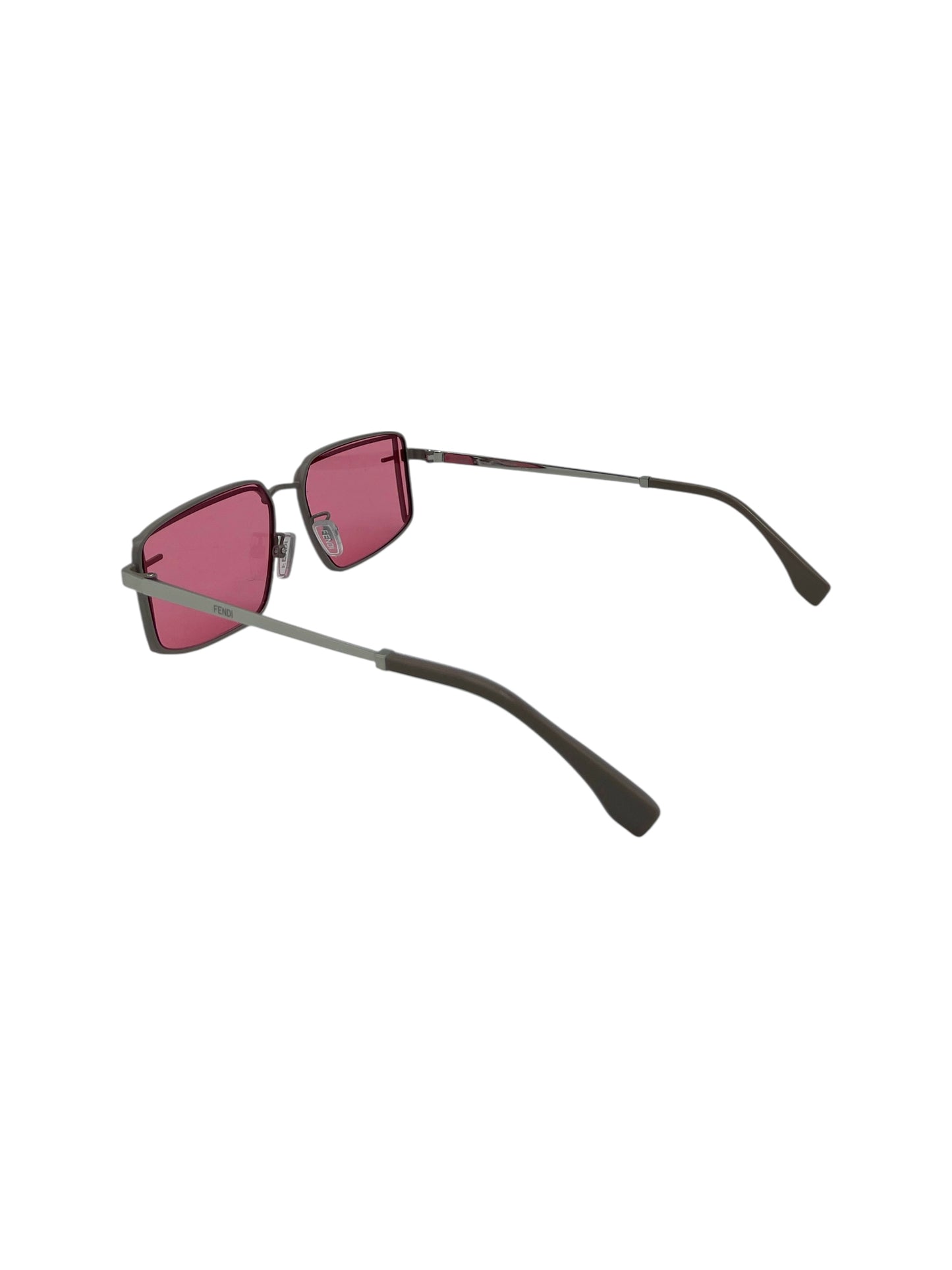 Fendi Pink & Taupe Square Metal Sunglasses