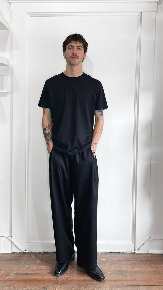 Sunspel Black Lightweight Cotton T-Shirt Extra Large