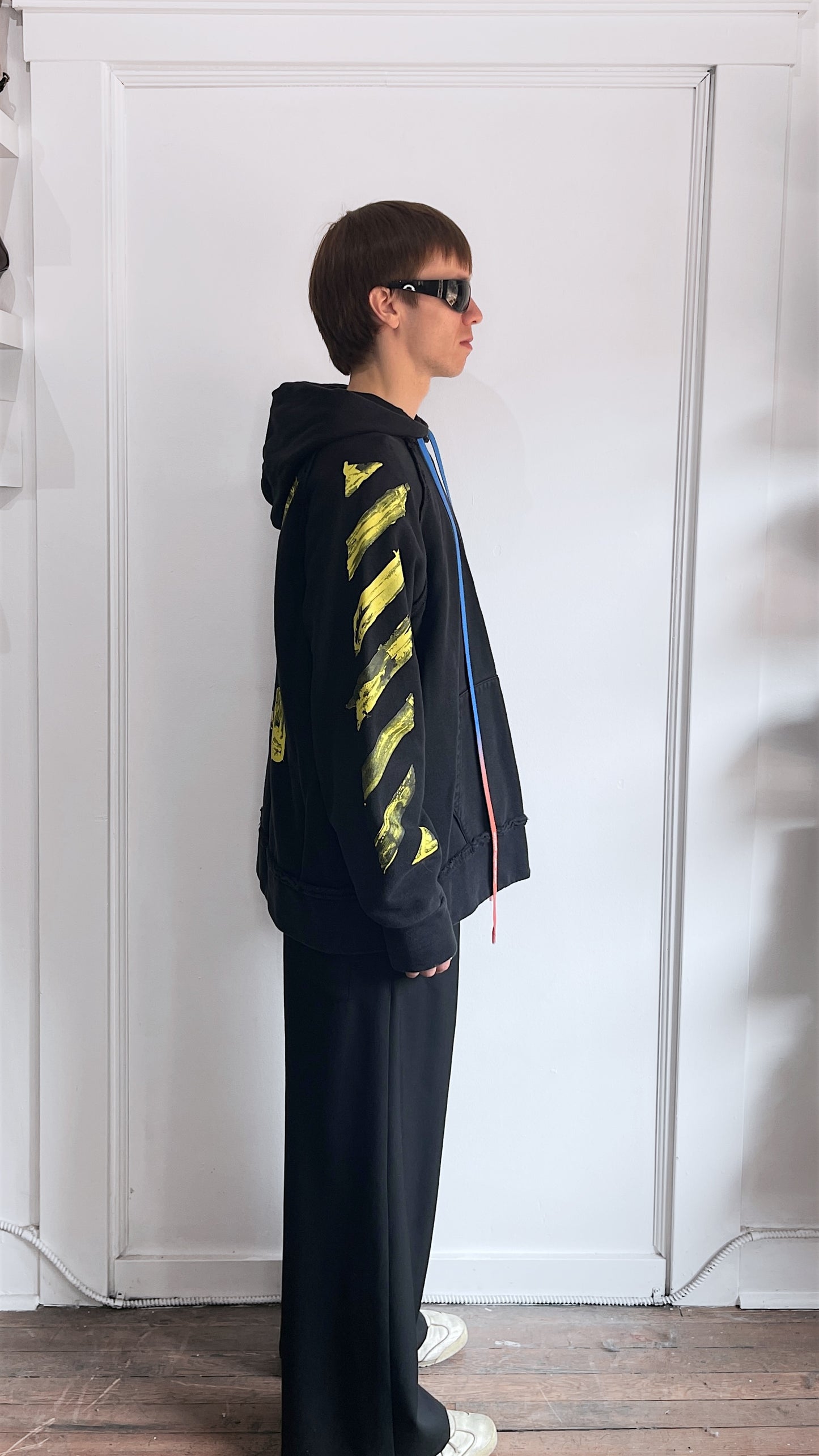Off-White Black & Yellow 2019 Arrows Hoodie Small