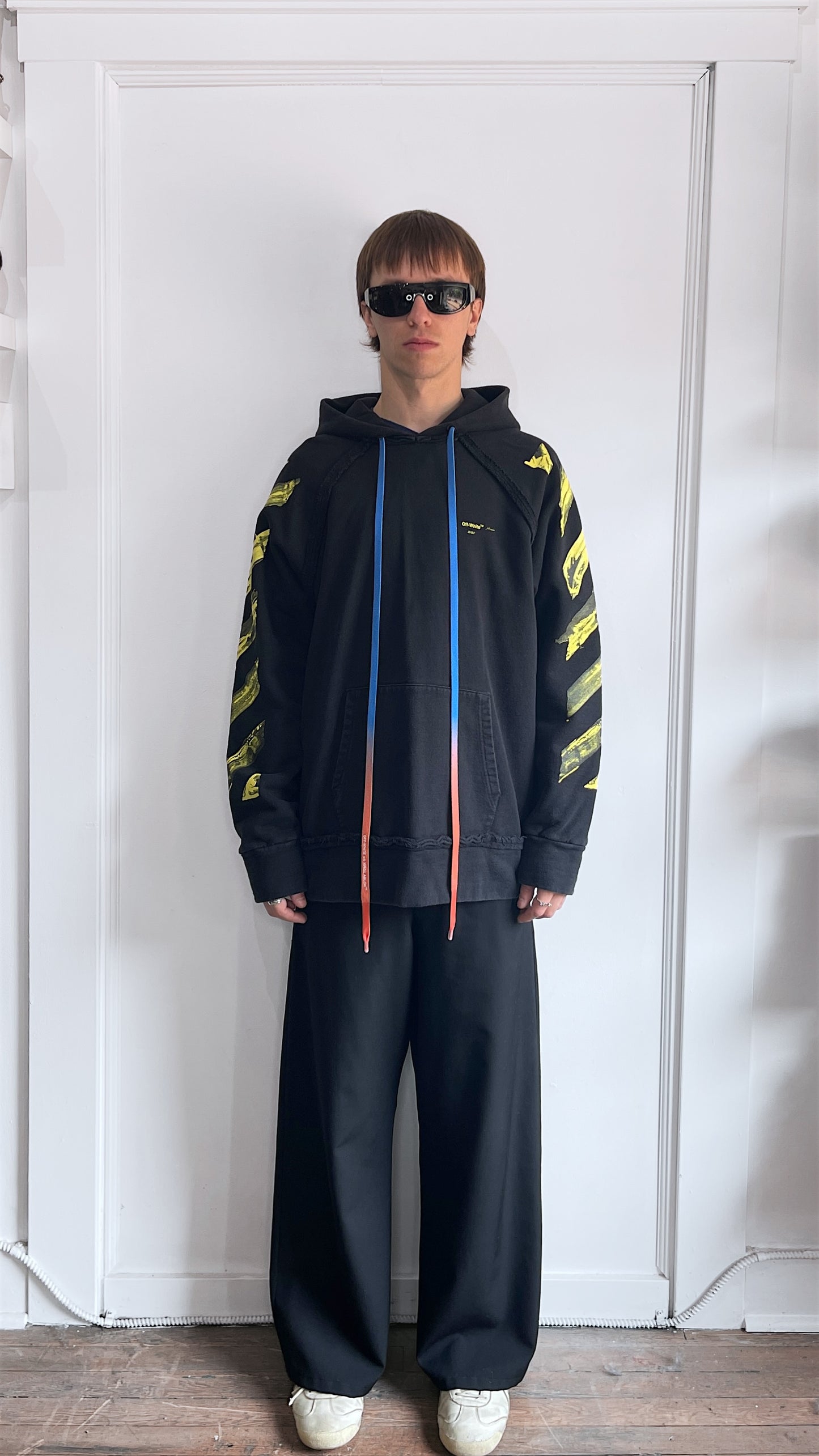 Off-White Black & Yellow 2019 Arrows Hoodie Small