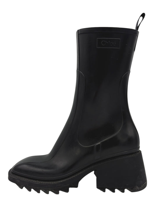 Chloé Black Rubber Betty Rain Boots 9 M / 10.5 W