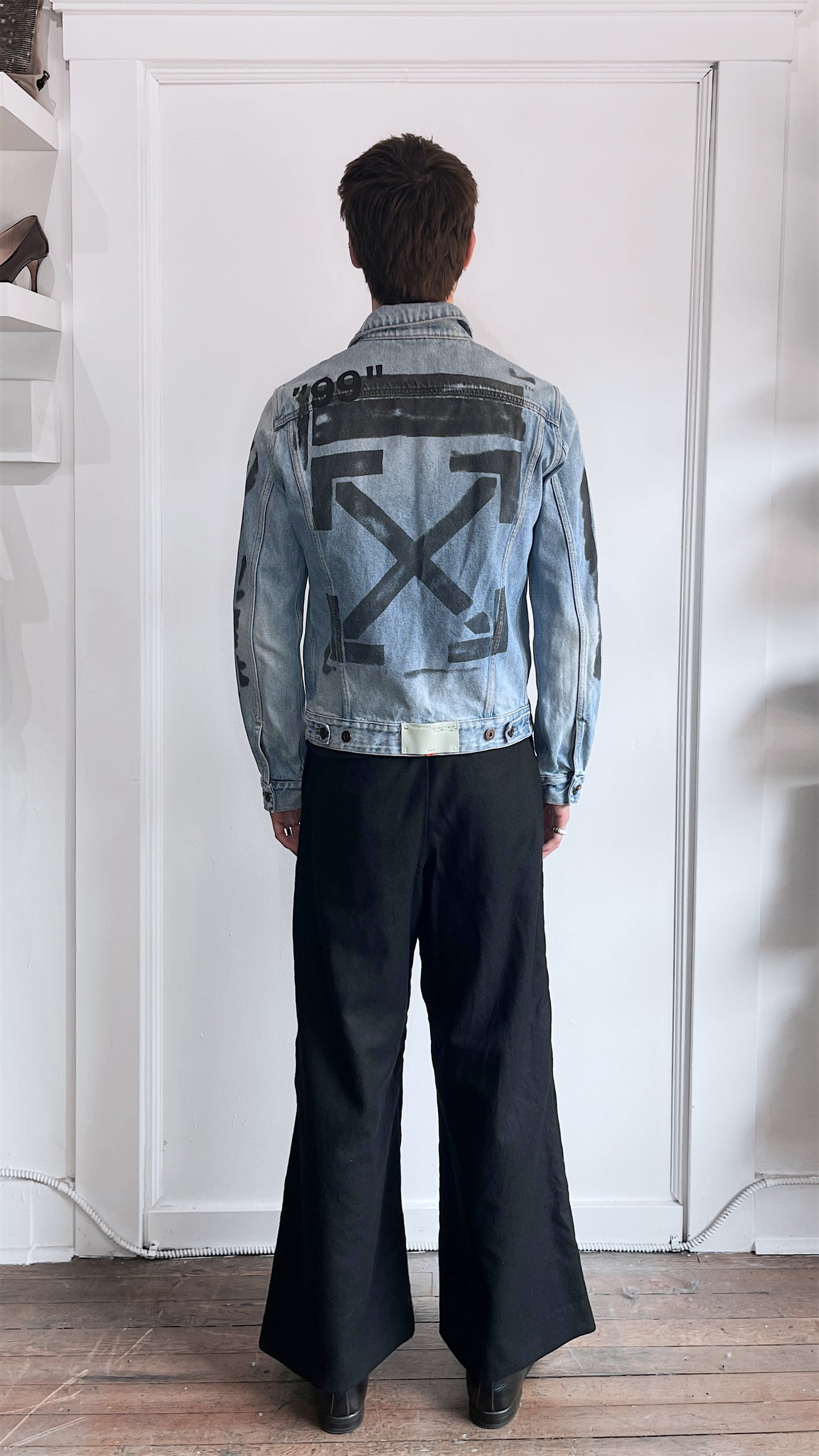 Off-White Light Blue 'Impressionism' Slim Denim Jacket Medium