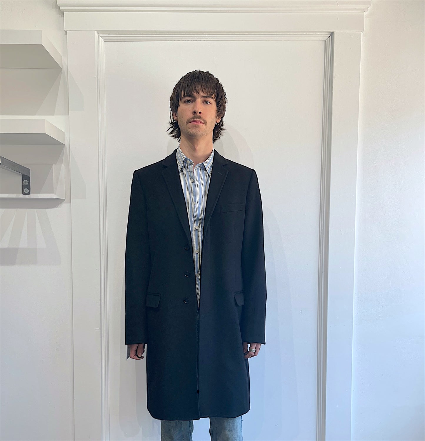 Dolce & Gabbana Black Wool Cashmere Blend Trench Coat 36