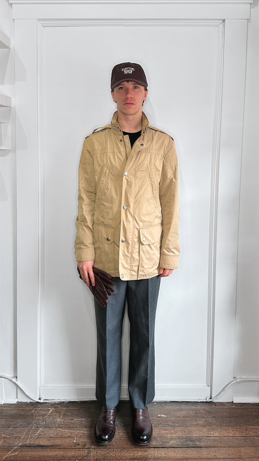 Coach Tan Hooded Raincoat Small