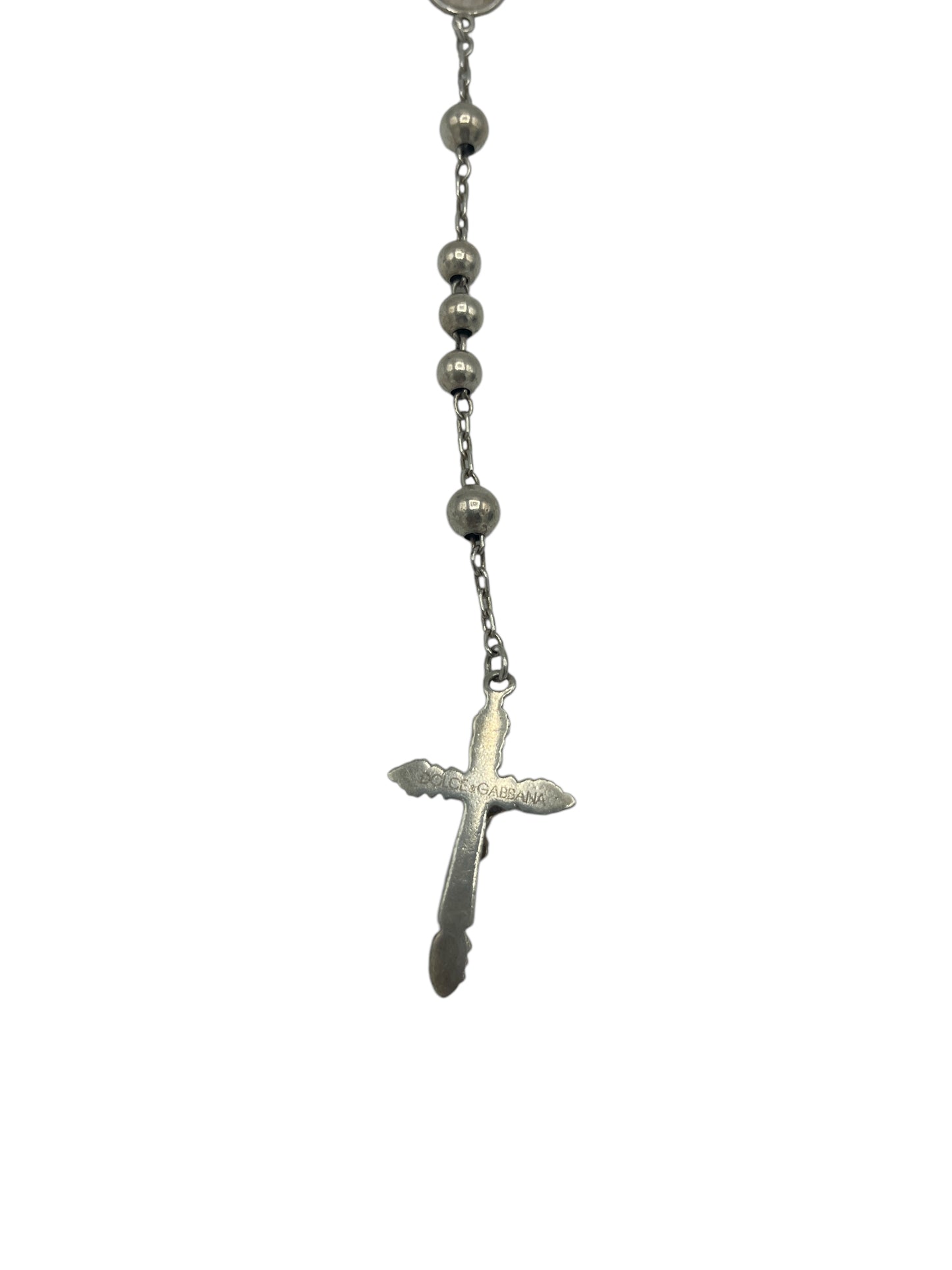 Dolce & Gabbana Silver Tone Brass Rosary Necklace